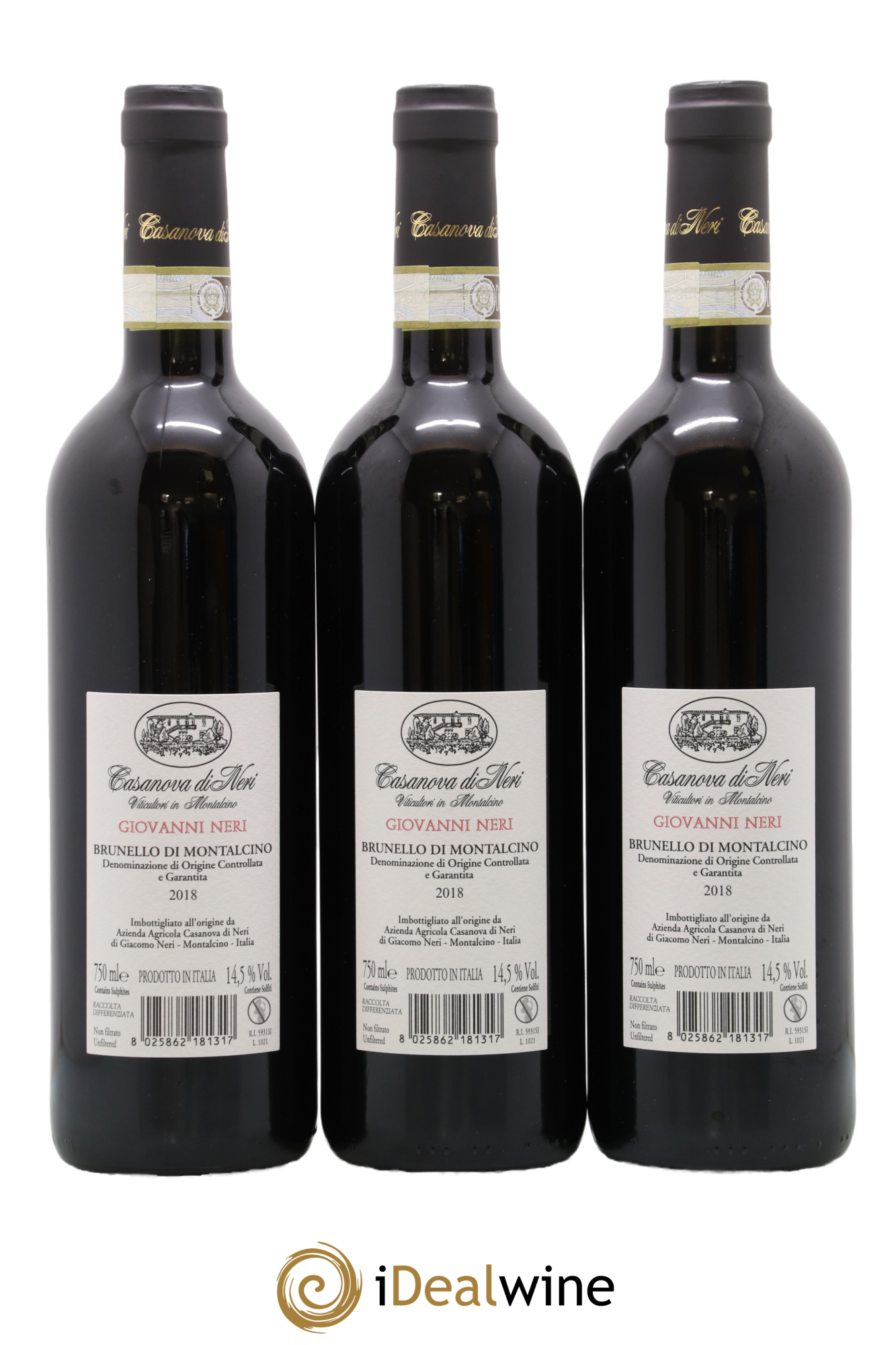Brunello di Montalcino DOCG Casanova di Neri - Giacomo Neri 2018 - Lot de 3 bouteilles - 1
