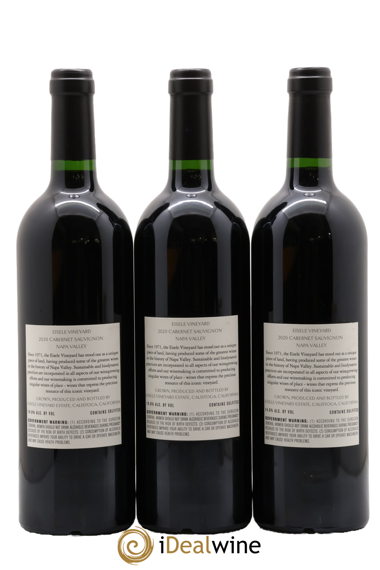 USA Nappa Valley Cabernet Sauvignon Eisele 2020 - Lot of 3 bottles - 1