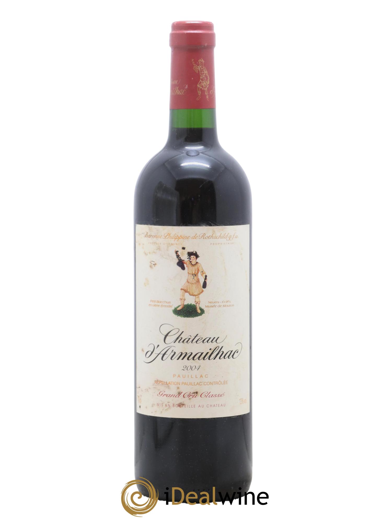 Château d' Armailhac - Mouton Baron(ne) Philippe 5ème Grand Cru Classé 2004 - Posten von 1 Flasche - 0