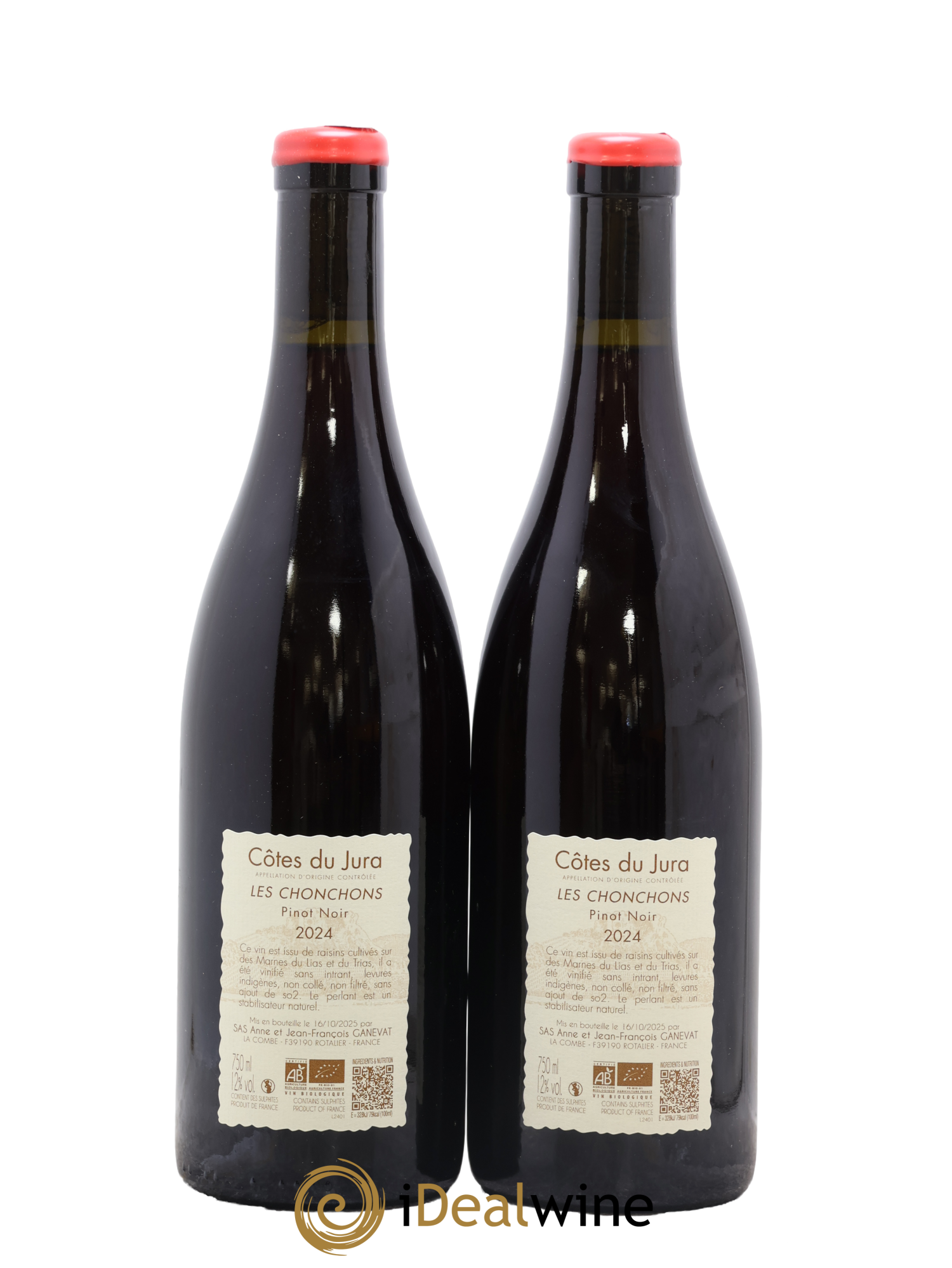 Côtes du Jura Les Chonchons Anne et Jean François Ganevat 2024 - Lot of 2 bottles - 1