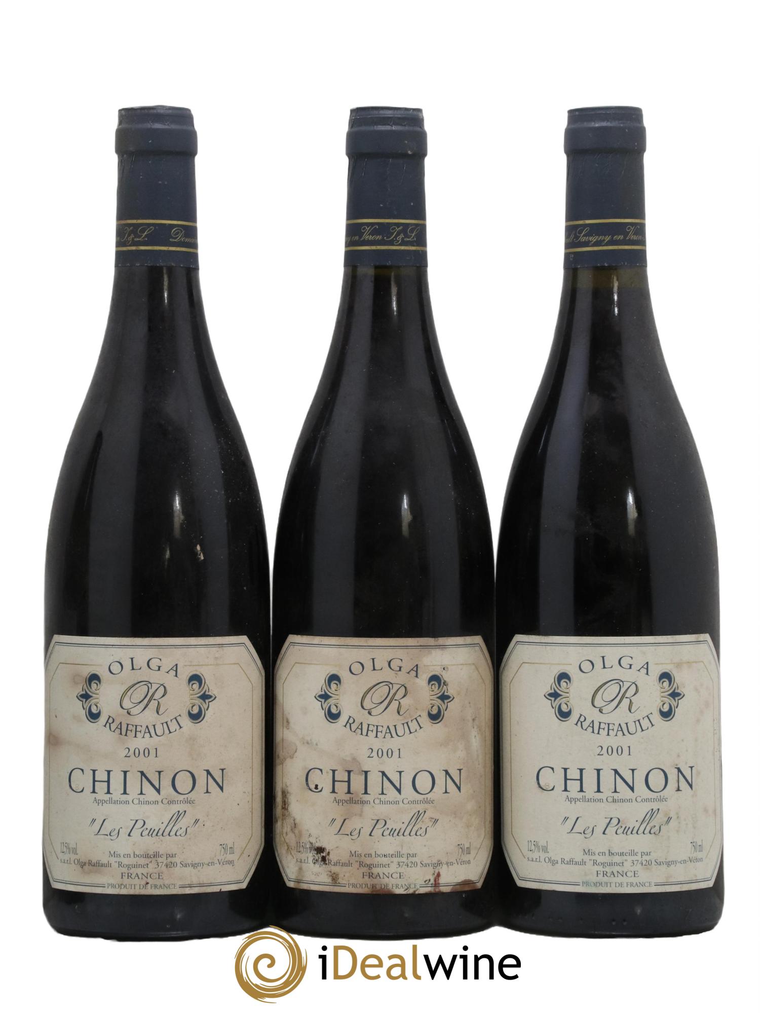Chinon Olga Raffault Les Peuilles 2001 - Lot de 3 bouteilles - 0
