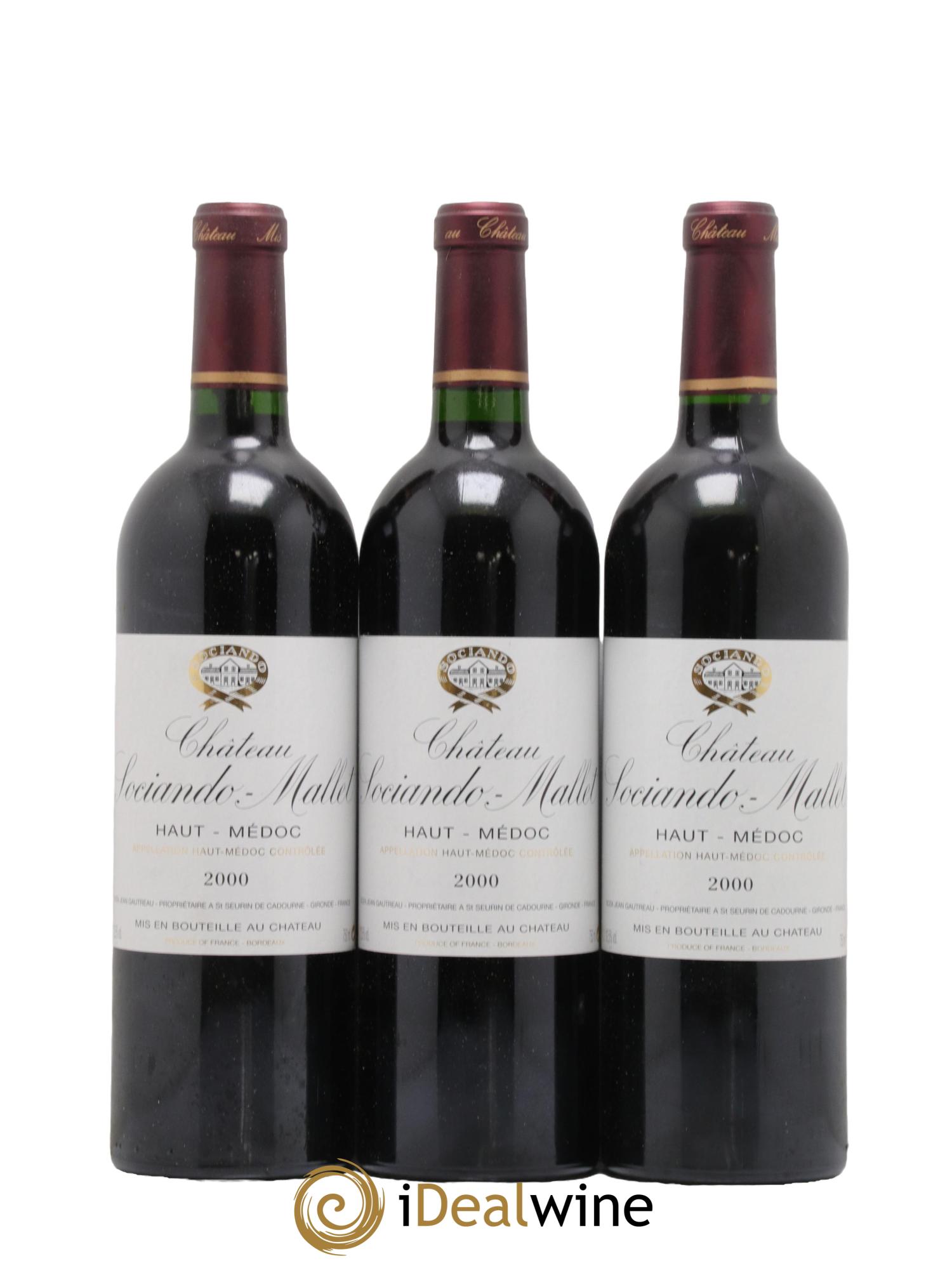 Château Sociando Mallet 2000 - Lot de 12 bouteilles - 1