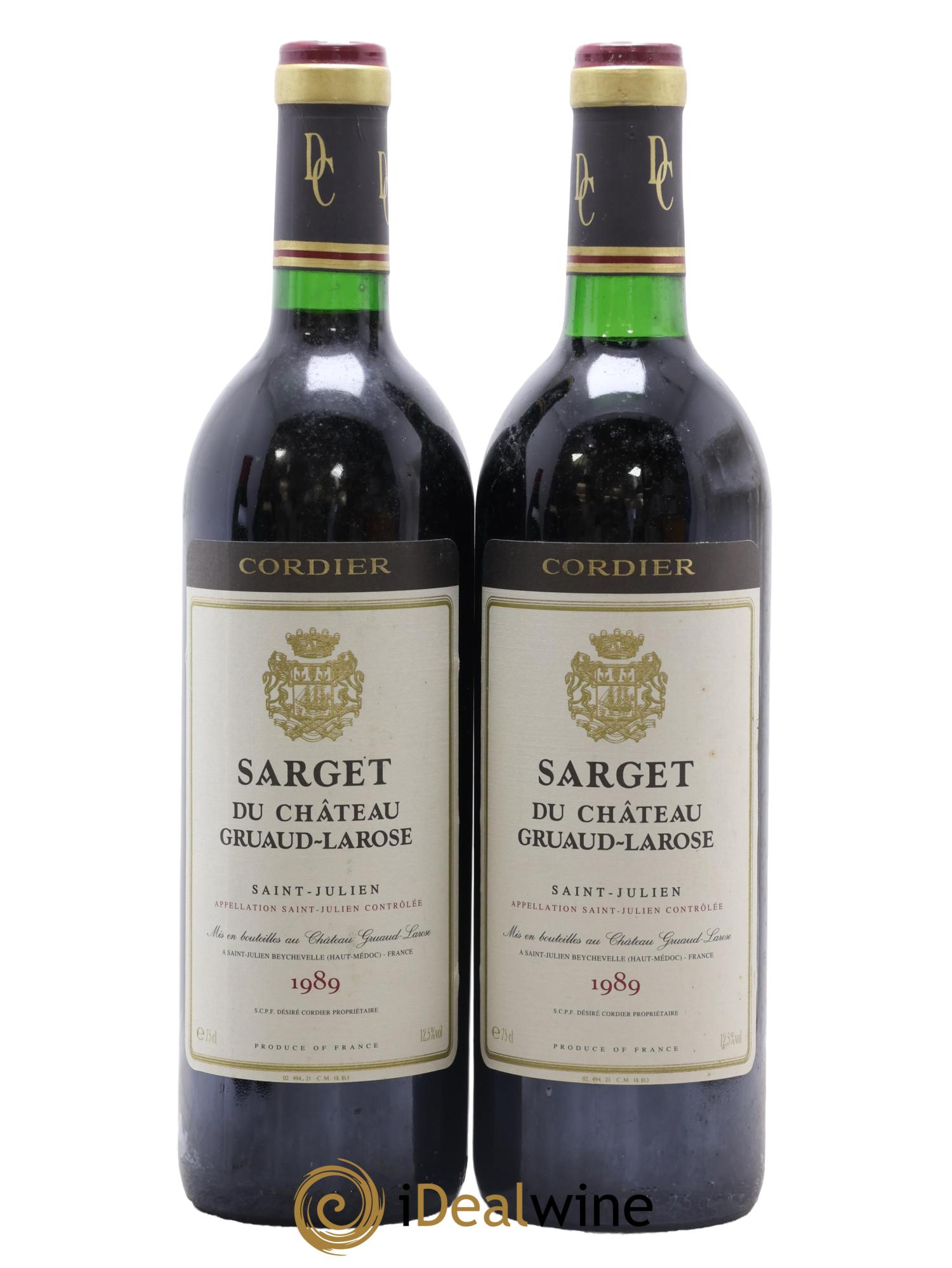 Sarget de Gruaud Larose Second Vin 1989 - Lot de 2 bouteilles - 0