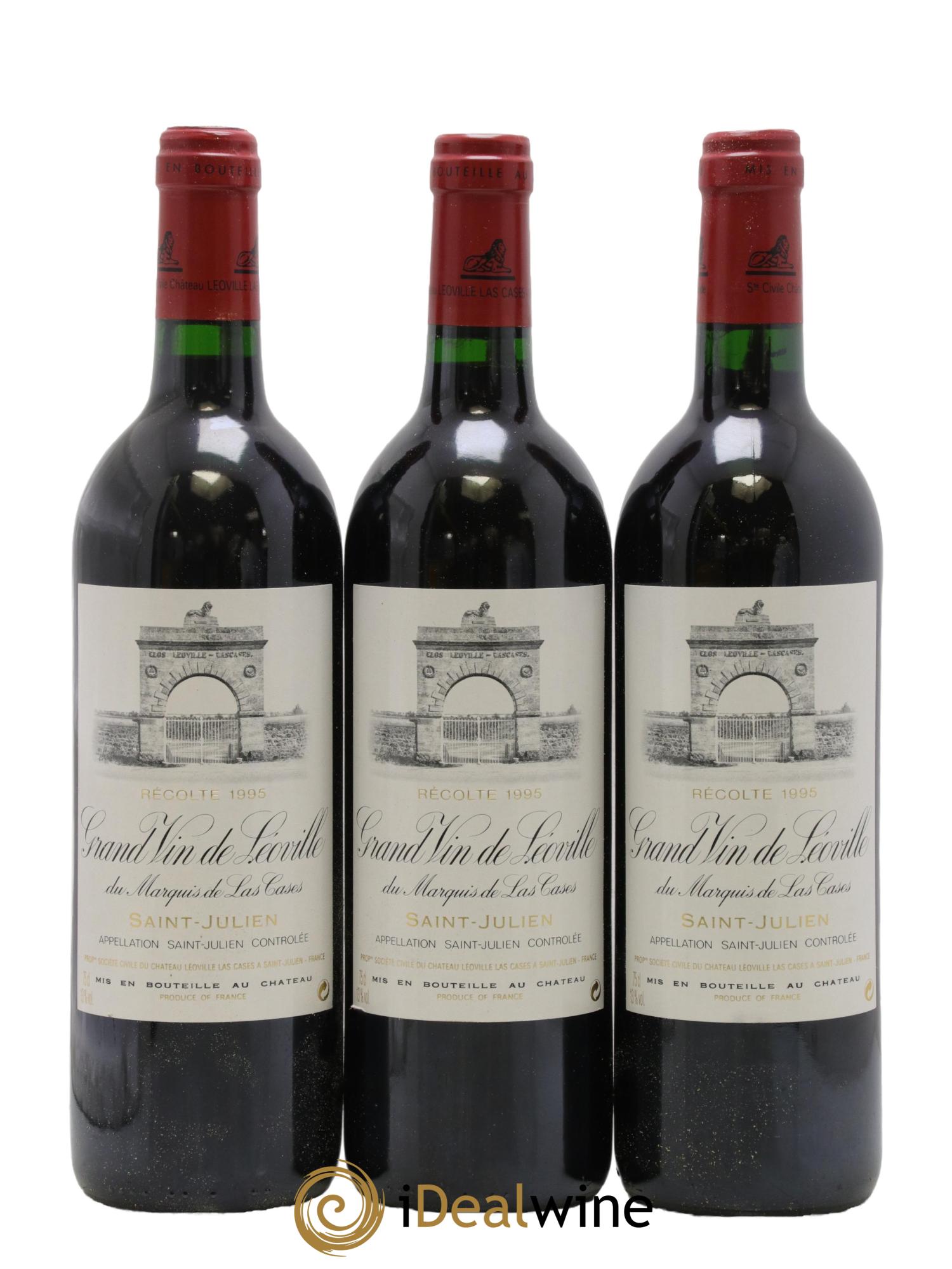 Château Léoville Las Cases 2ème Grand Cru Classé 1995 - Lotto di 3 bottiglie - 0