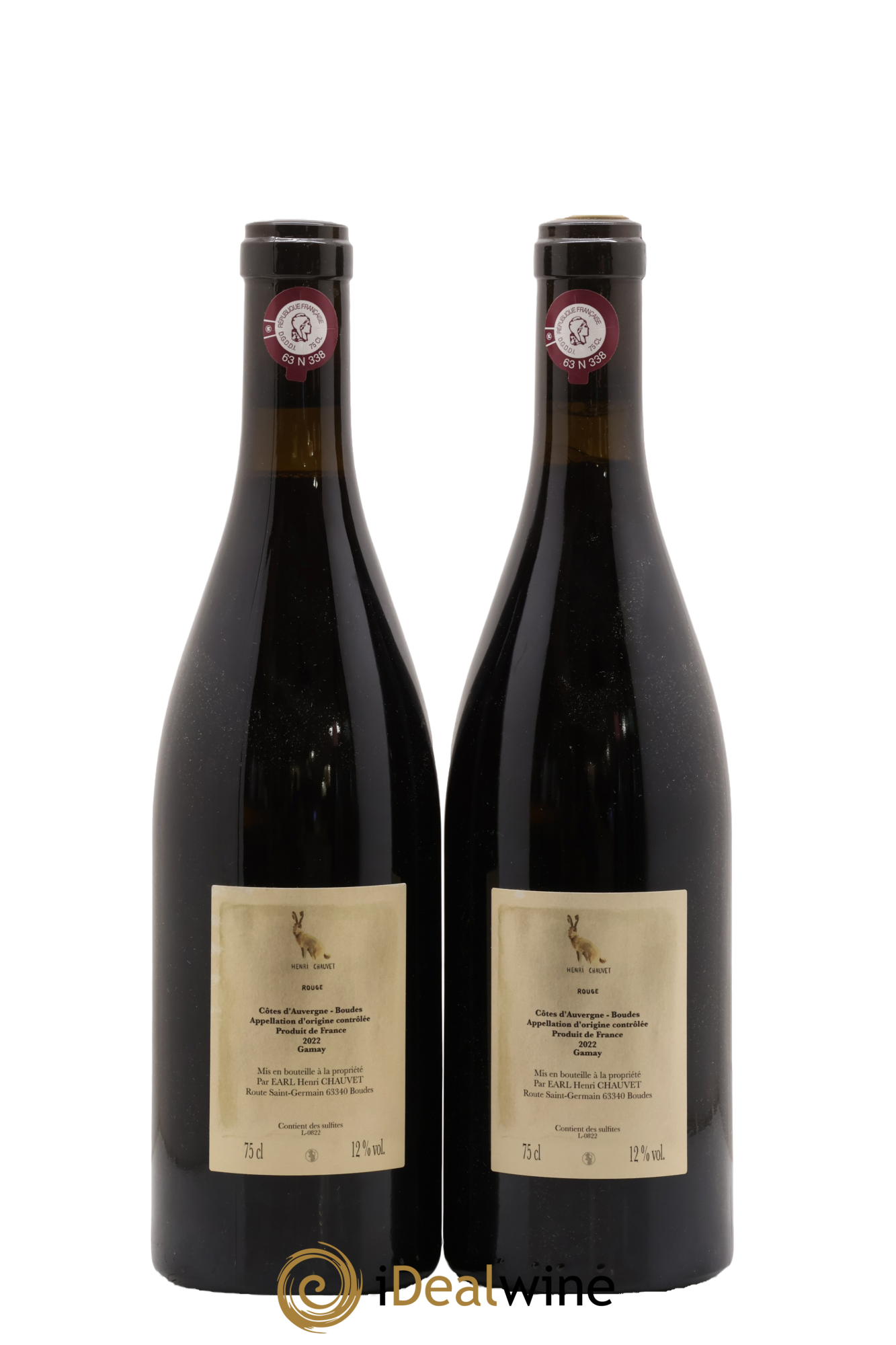 Côtes d'Auvergne Boudes Rouge Henri Chauvet 2022 - Lot of 2 bottles - 1