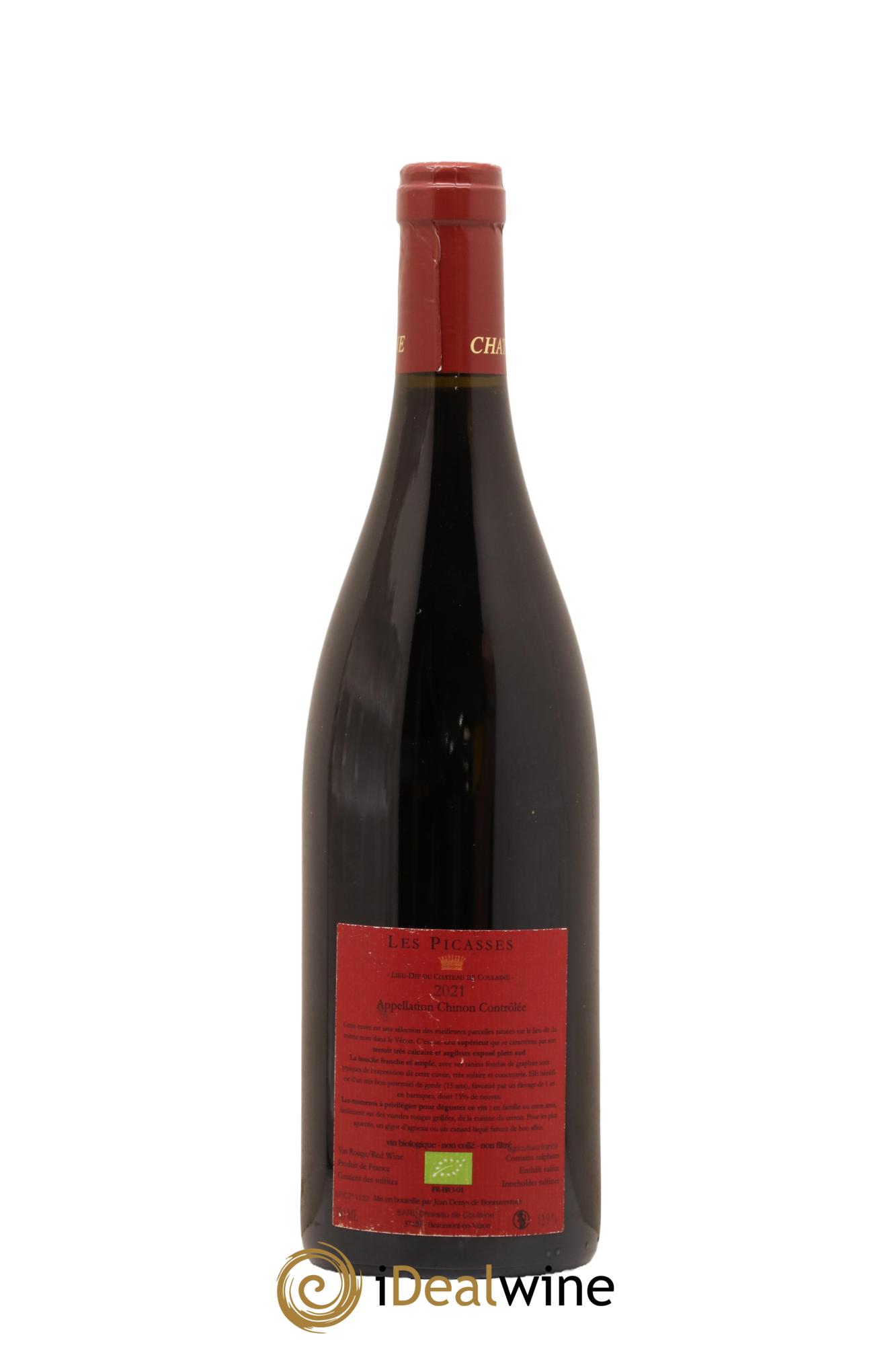 Chinon Les Picasses Chateau De Coulaine 2021 - Lot de 1 bouteille - 1