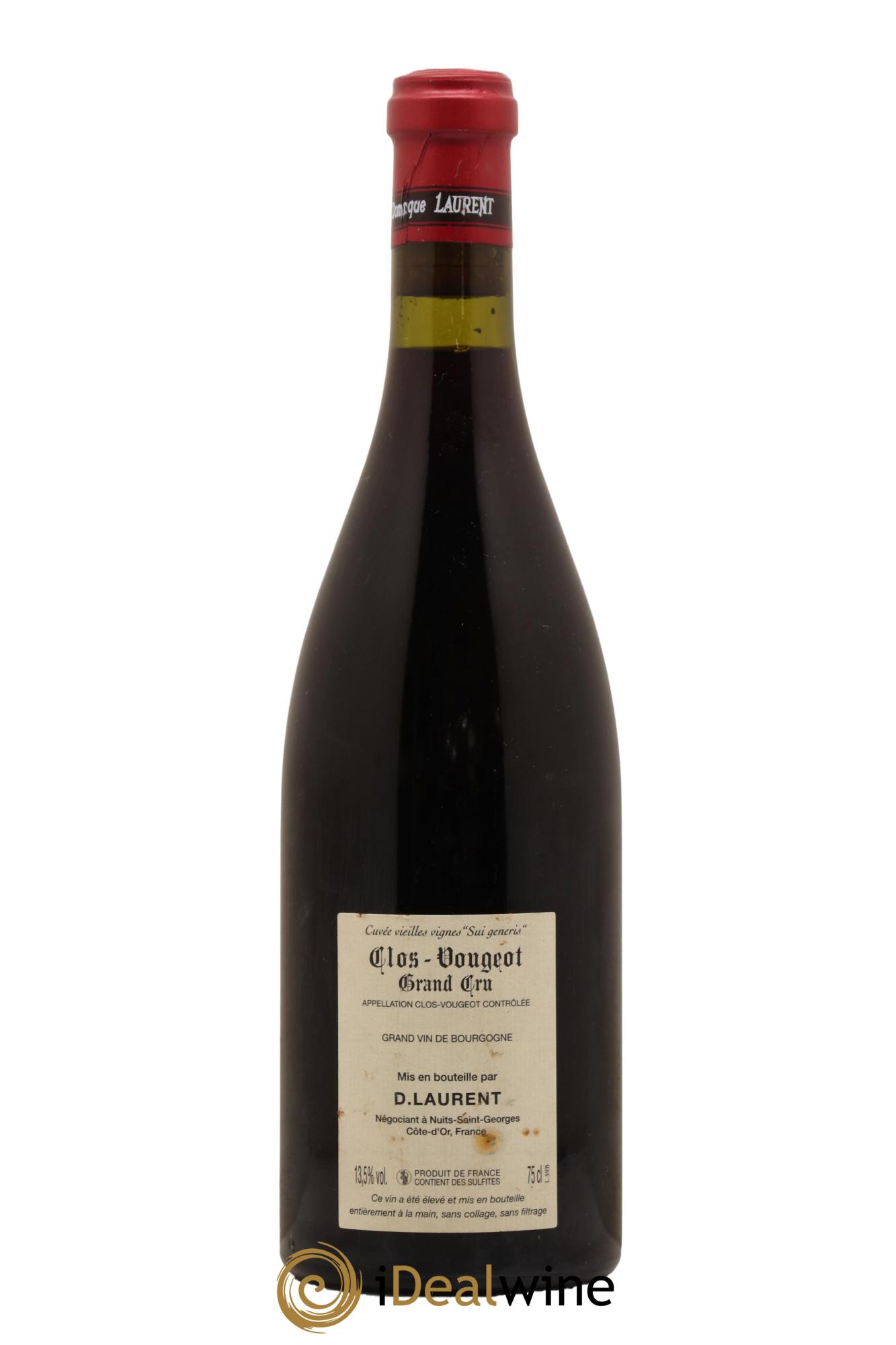 Clos de Vougeot Grand Cru Vieilles vignes Sui Generis Dominique Laurent 2005 - Lot de 1 bouteille - 1