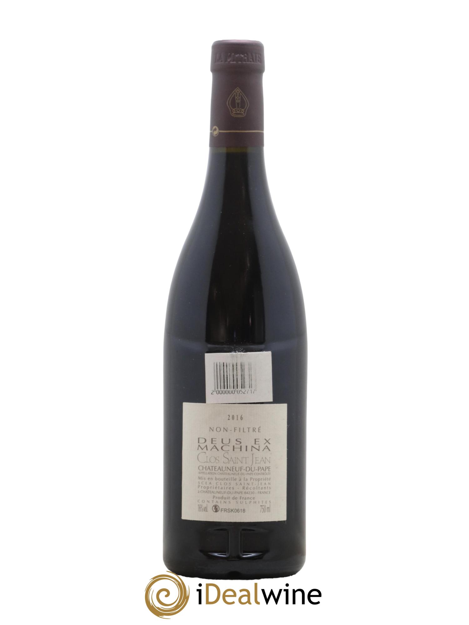 Châteauneuf-du-Pape Clos Saint-Jean Deus Ex Machina Pascal et Vincent Maurel 2016 - Lot of 1 bottle - 1