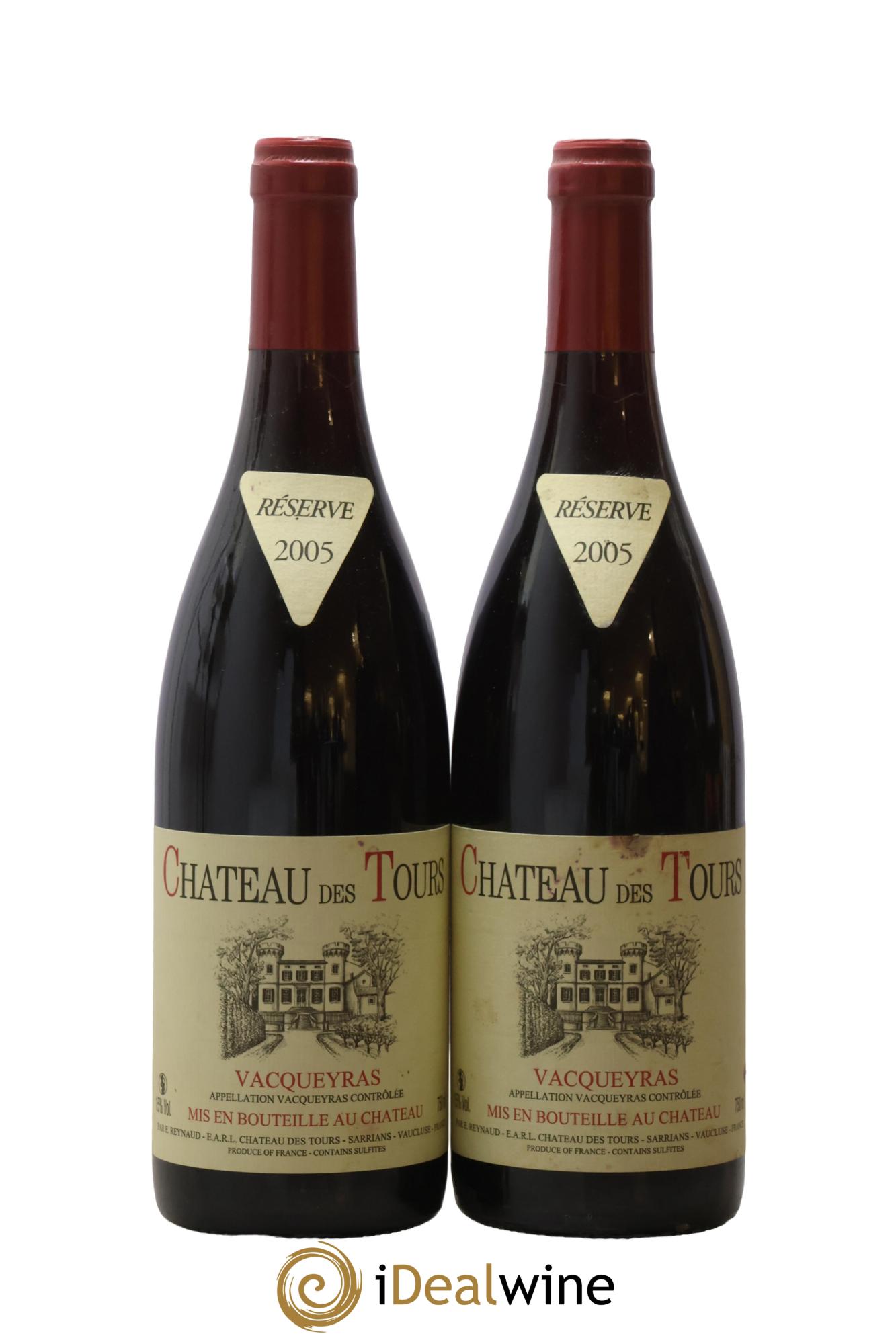 Vacqueyras Château des Tours Emmanuel Reynaud 2005 - Lot de 2 bouteilles - 0