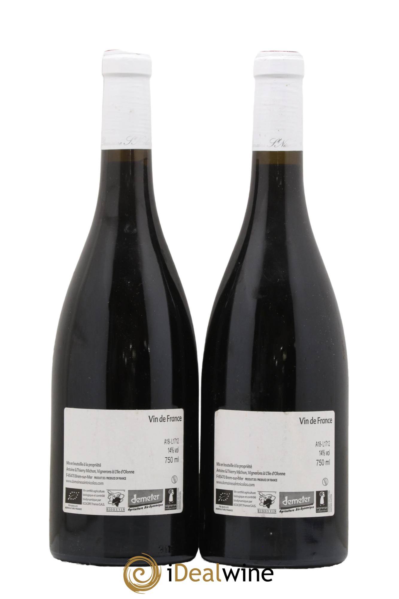 Vin de France Cuvée Jacques Domaine Saint Nicolas 2018 - Lot de 2 bouteilles - 1