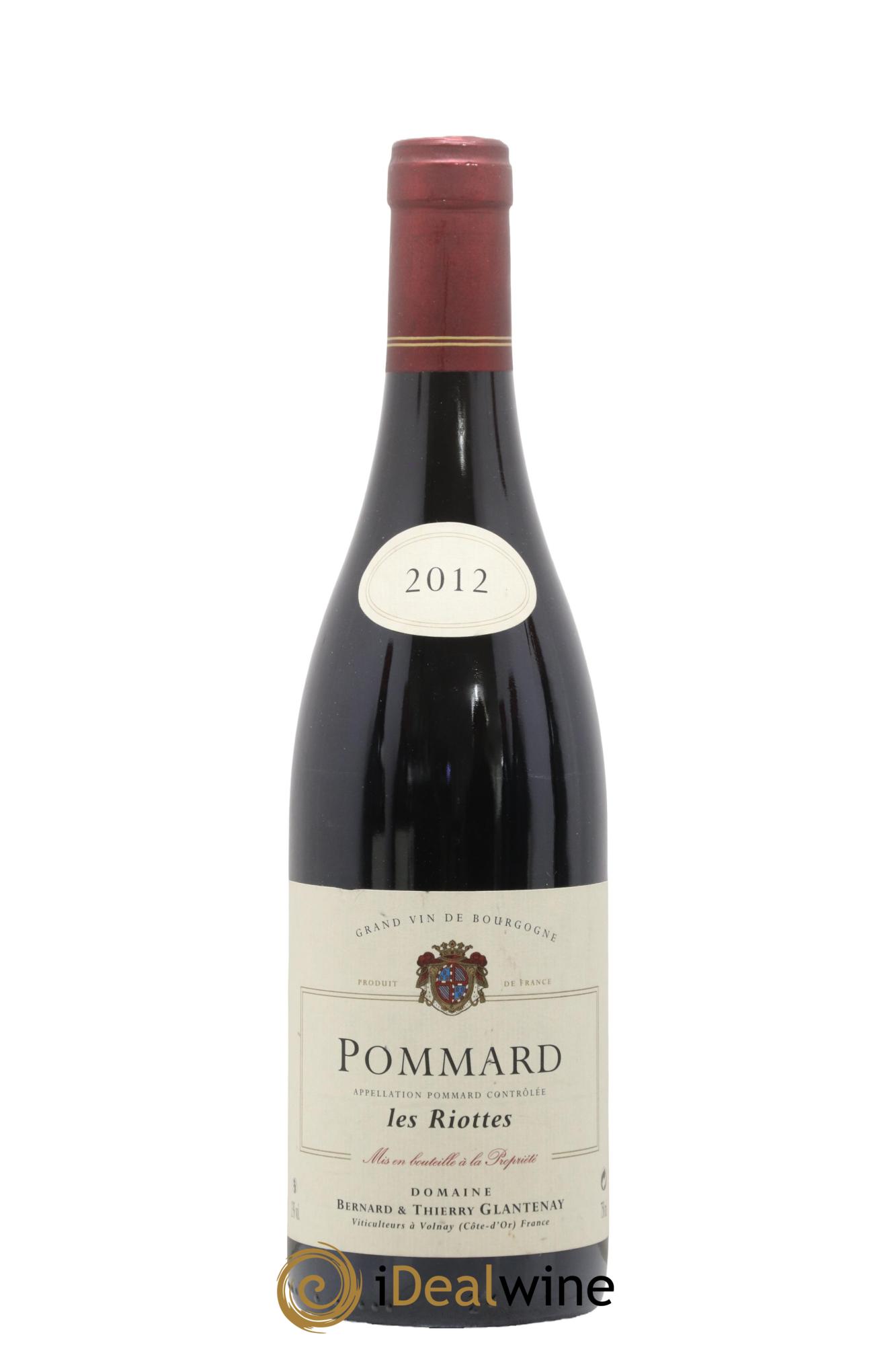 Pommard Riottes Bernard et Thierry Glantenay 2012 - Lot de 1 bouteille - 0