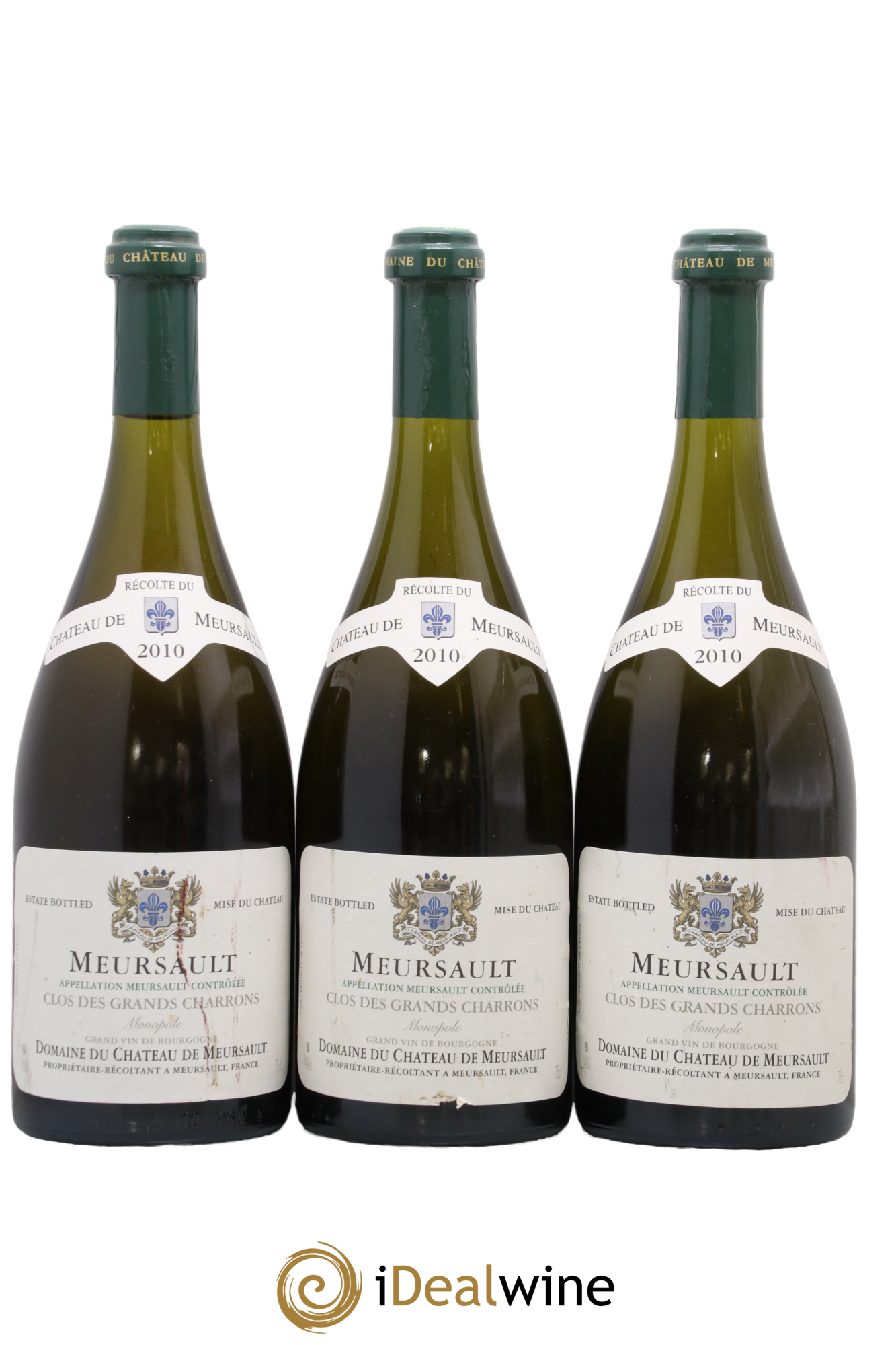Meursault Clos des Grands Charrons Monopole Château de Meursault 2010 - Lot de 3 bouteilles - 0