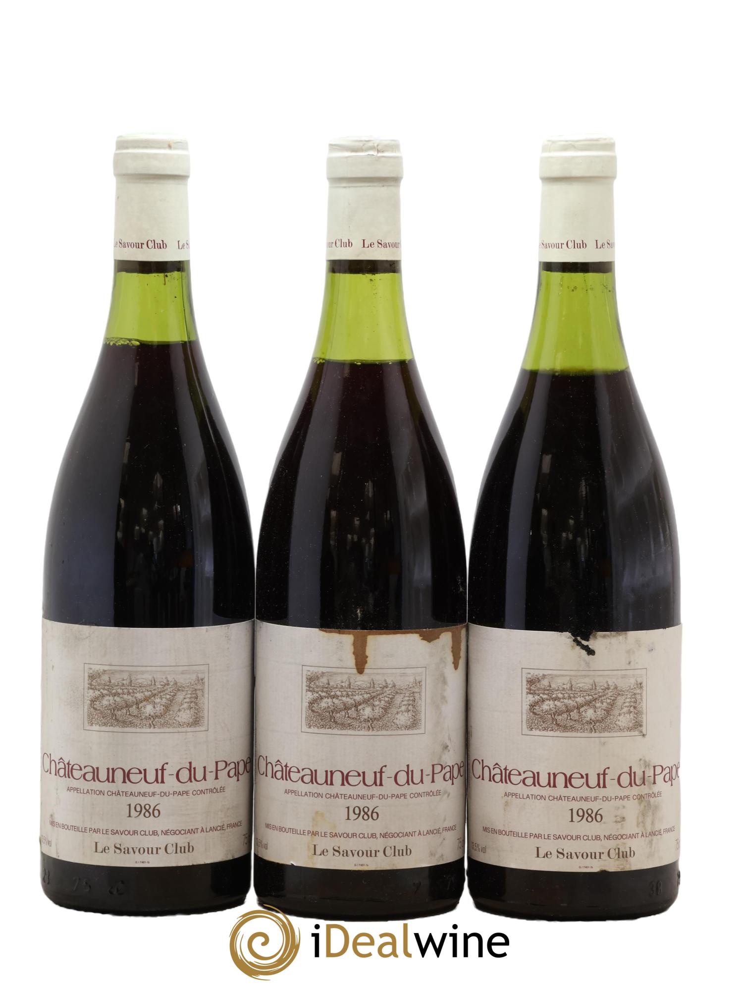 Châteauneuf-du-Pape Le Savour Club 1986 - Lot de 3 bouteilles - 0