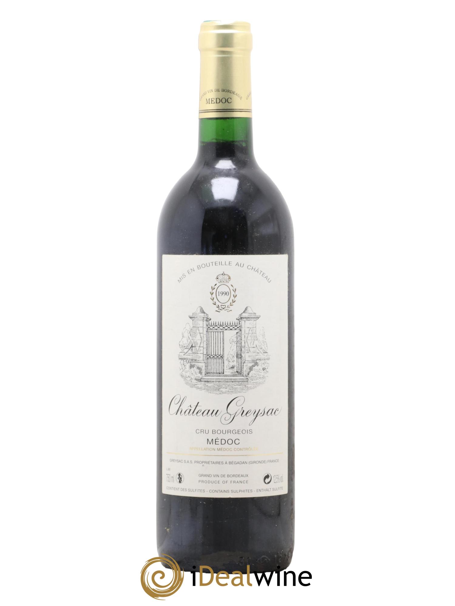 Château Greysac Cru Bourgeois 1990 - Lot de 1 bouteille - 0