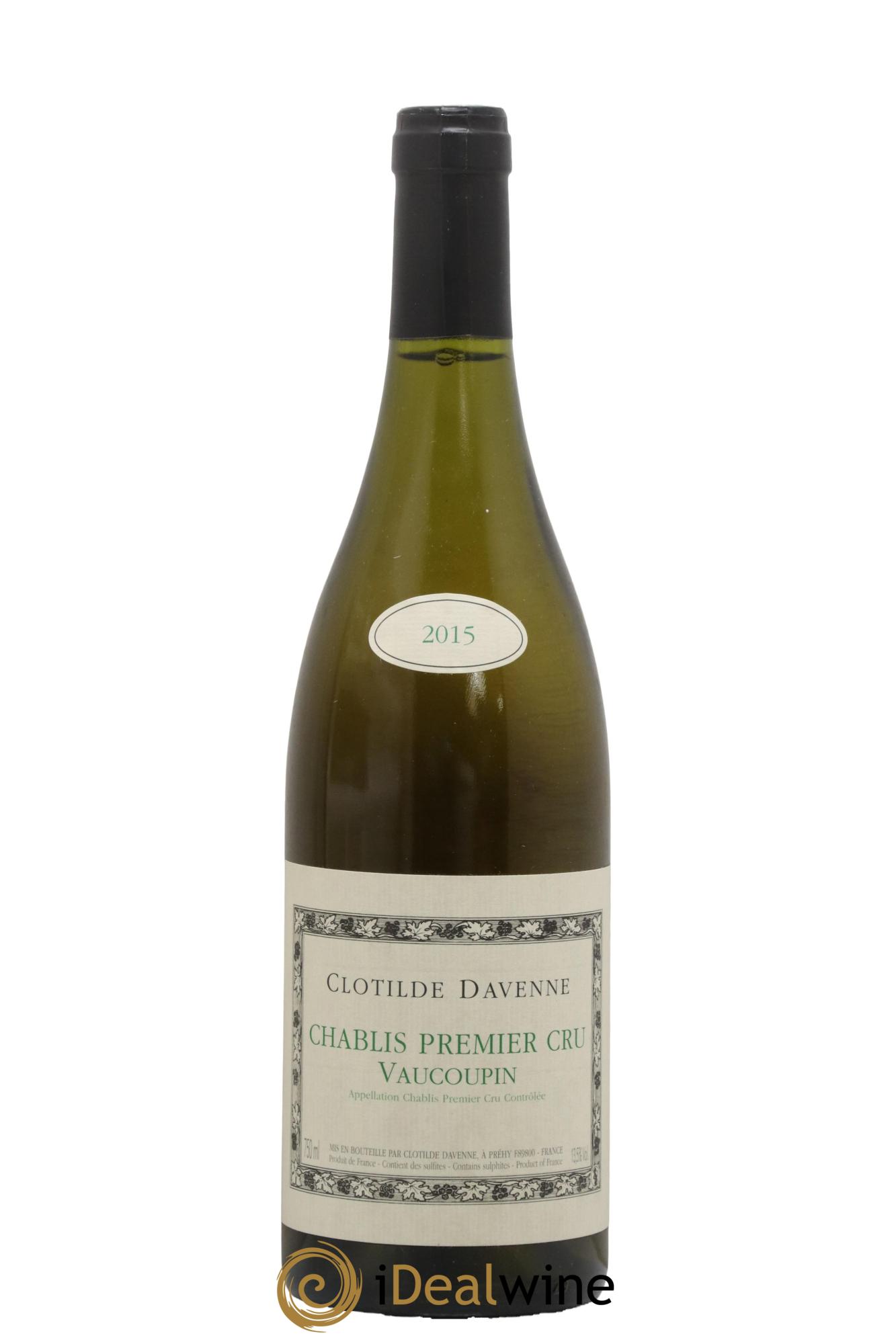 Chablis 1er Cru Vaucoupin Clotilde Davenne 2015 - Lot of 1 bottle - 0