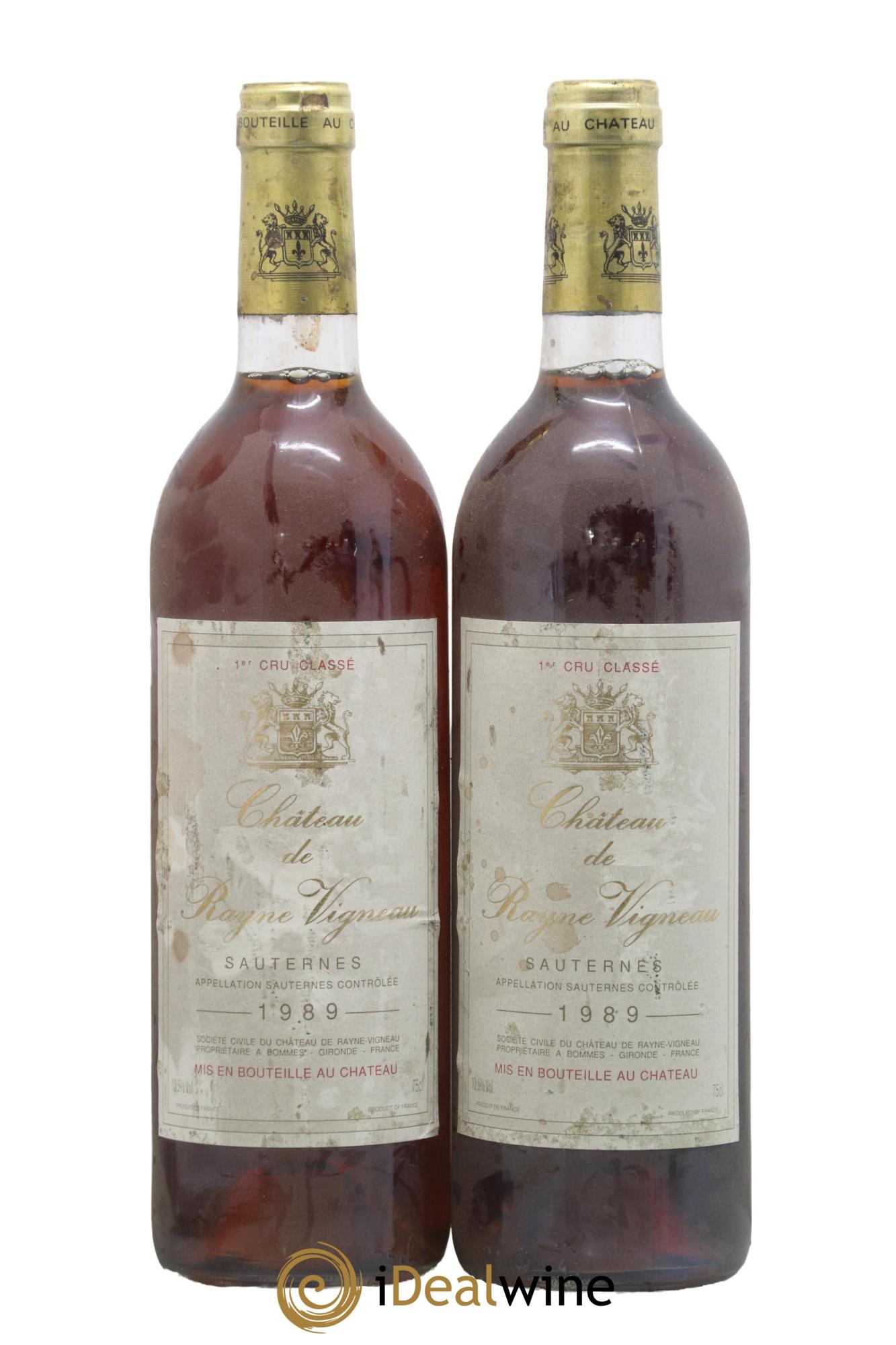 Château de Rayne Vigneau 1er Grand Cru Classé 1989 - Posten von 2 Flaschen - 0