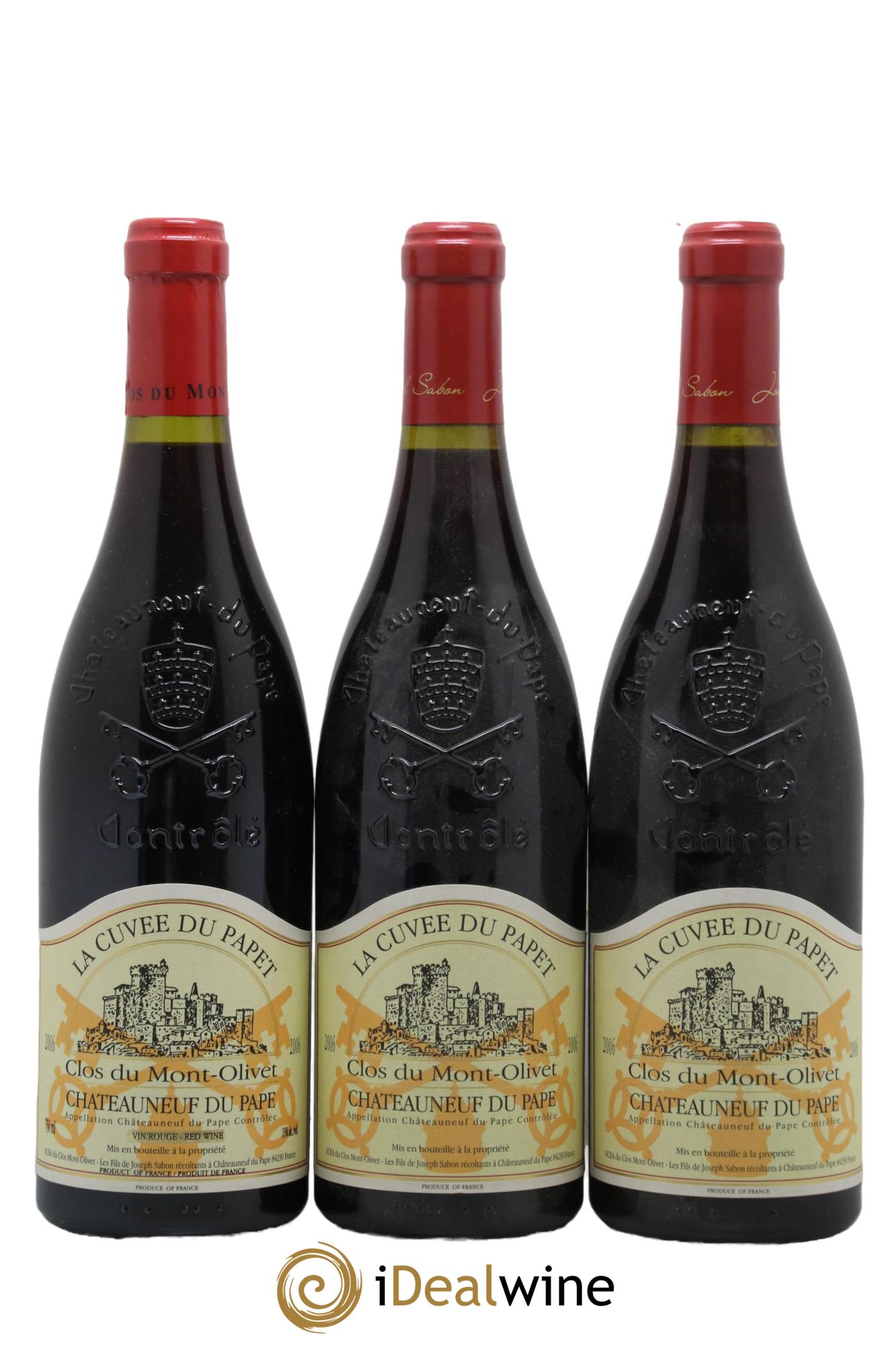 Châteauneuf-du-Pape Cuvée du Papet Clos du Mont-Olivet 2006 - Lot de 3 bouteilles - 0