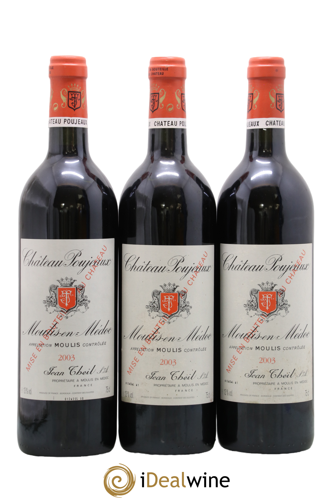 Château Poujeaux 2003 - Lot de 3 bouteilles - 0