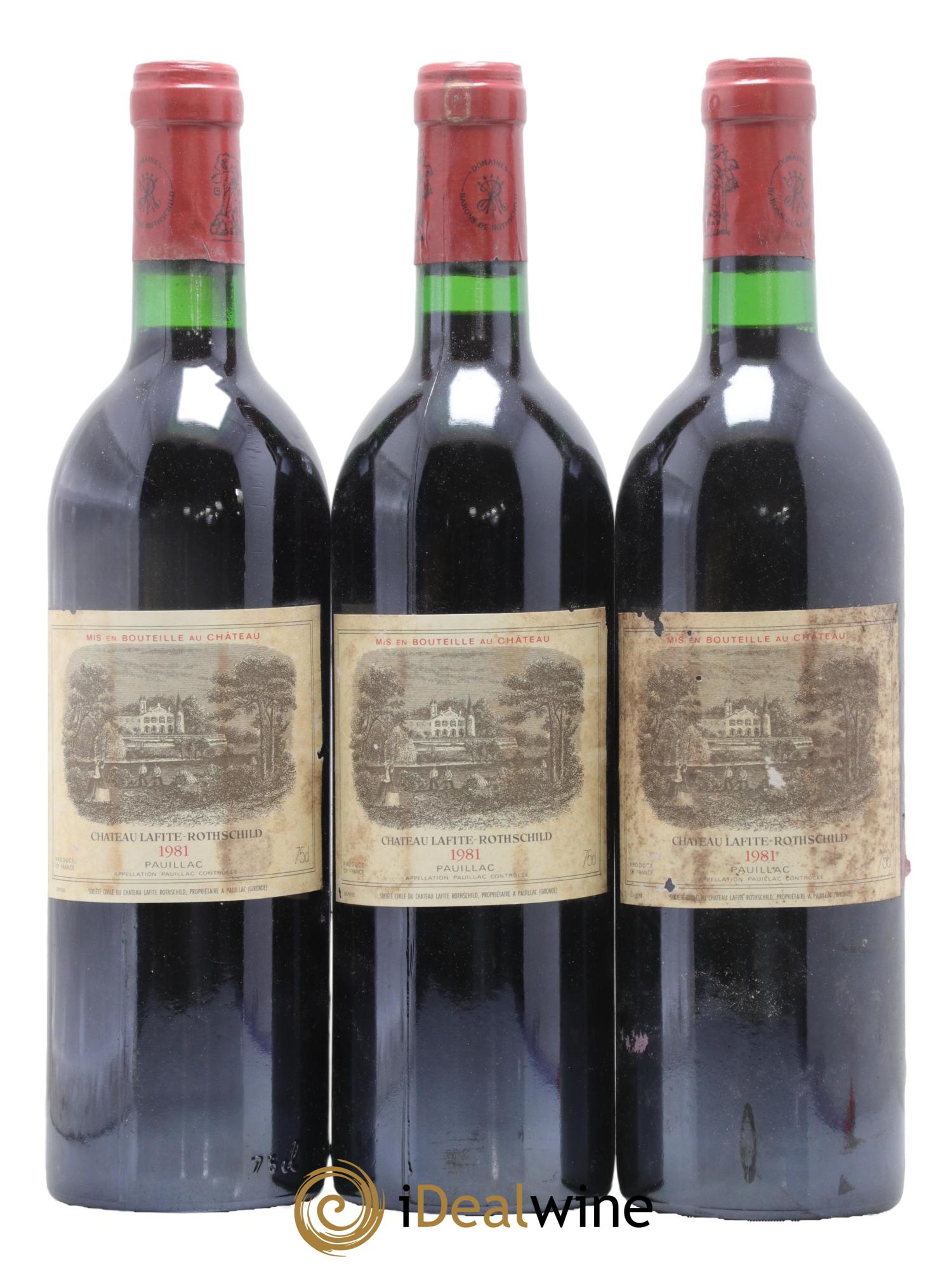 Château Lafite Rothschild 1er Grand Cru Classé 1981 - Lot de 3 bouteilles - 0