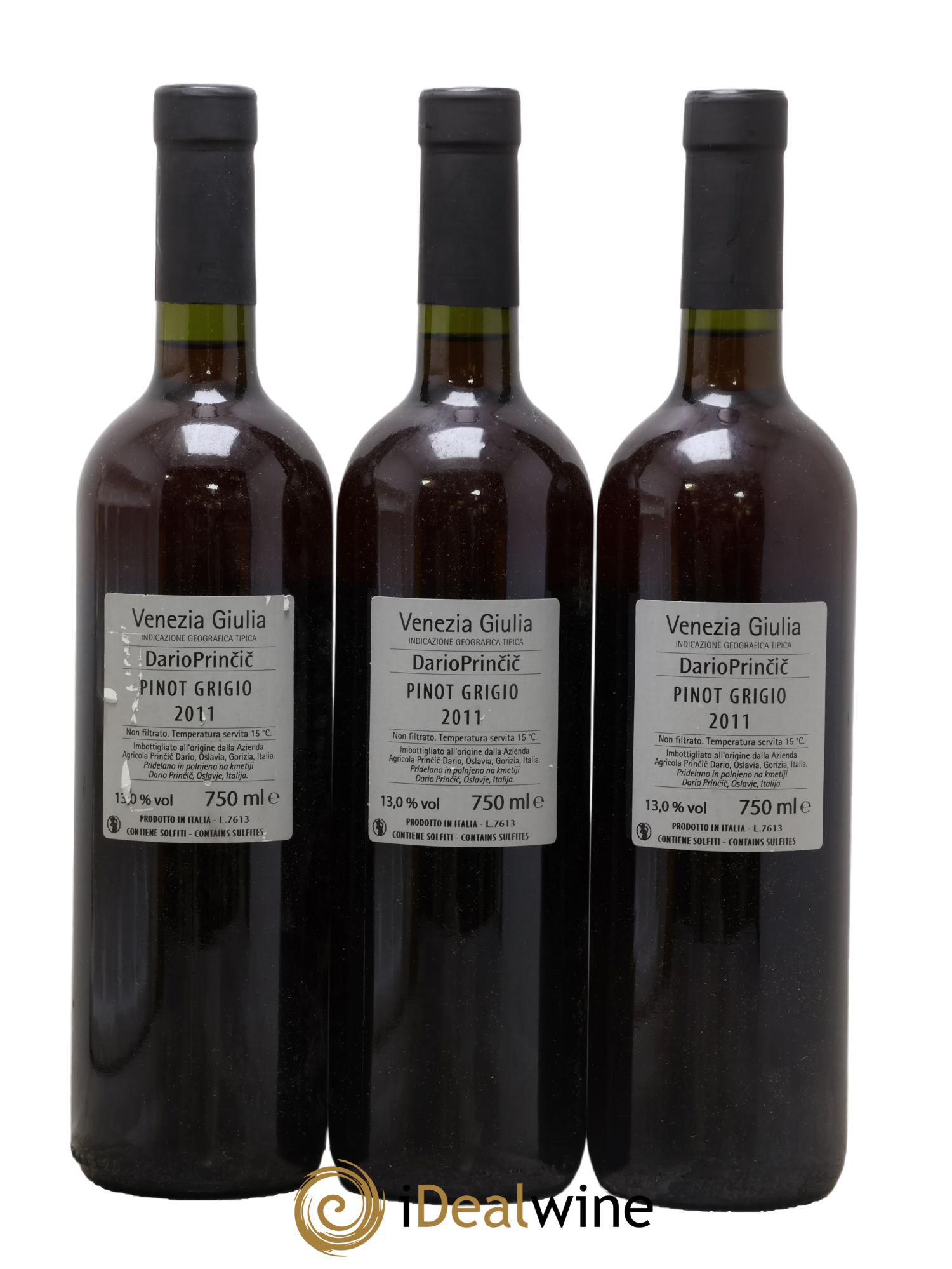 IGT Venezia Giulia Pinot Grigio Dario Princoc 2011 - Lot of 3 bottles - 1