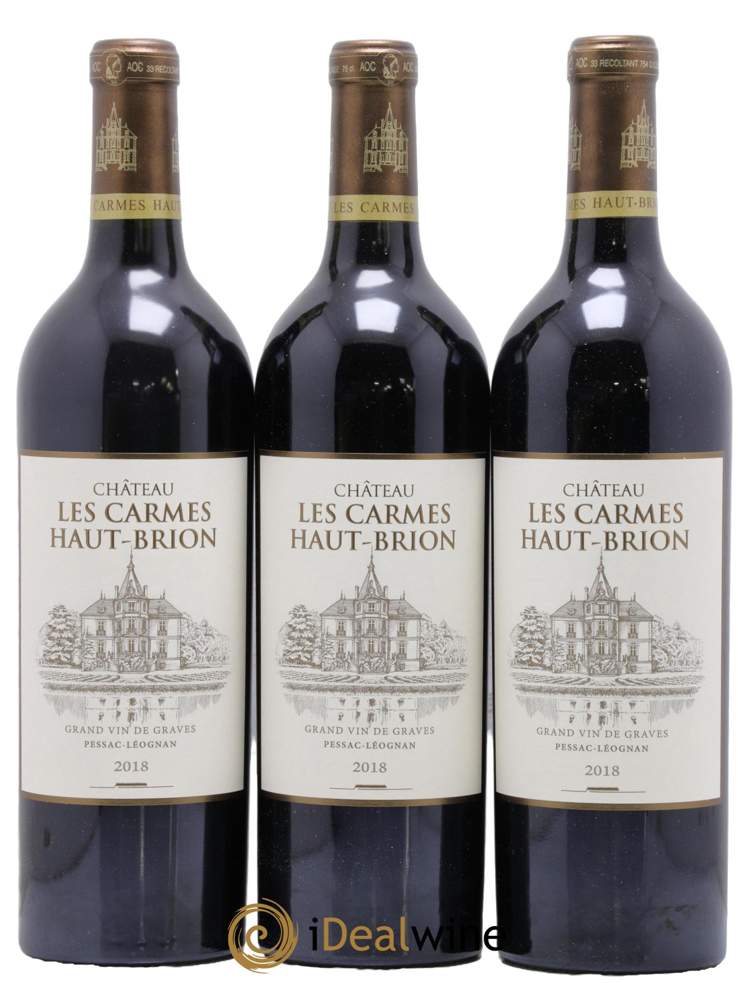 Château Les Carmes Haut-Brion 2018 - Lot de 3 bouteilles - 0