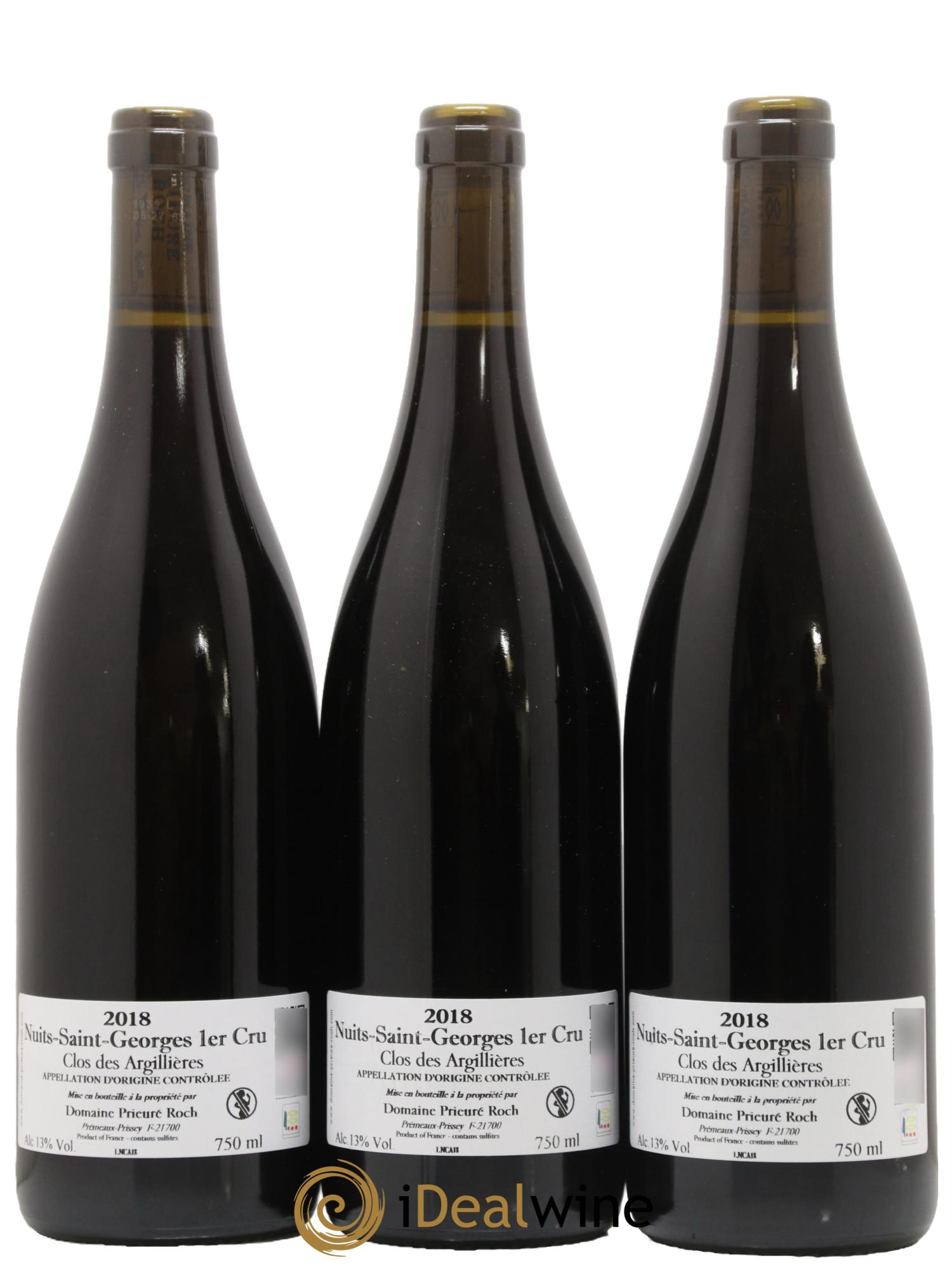 Nuits-Saint-Georges 1er Cru Clos des Argillières Prieuré Roch 2018 - Lot de 3 bouteilles - 1