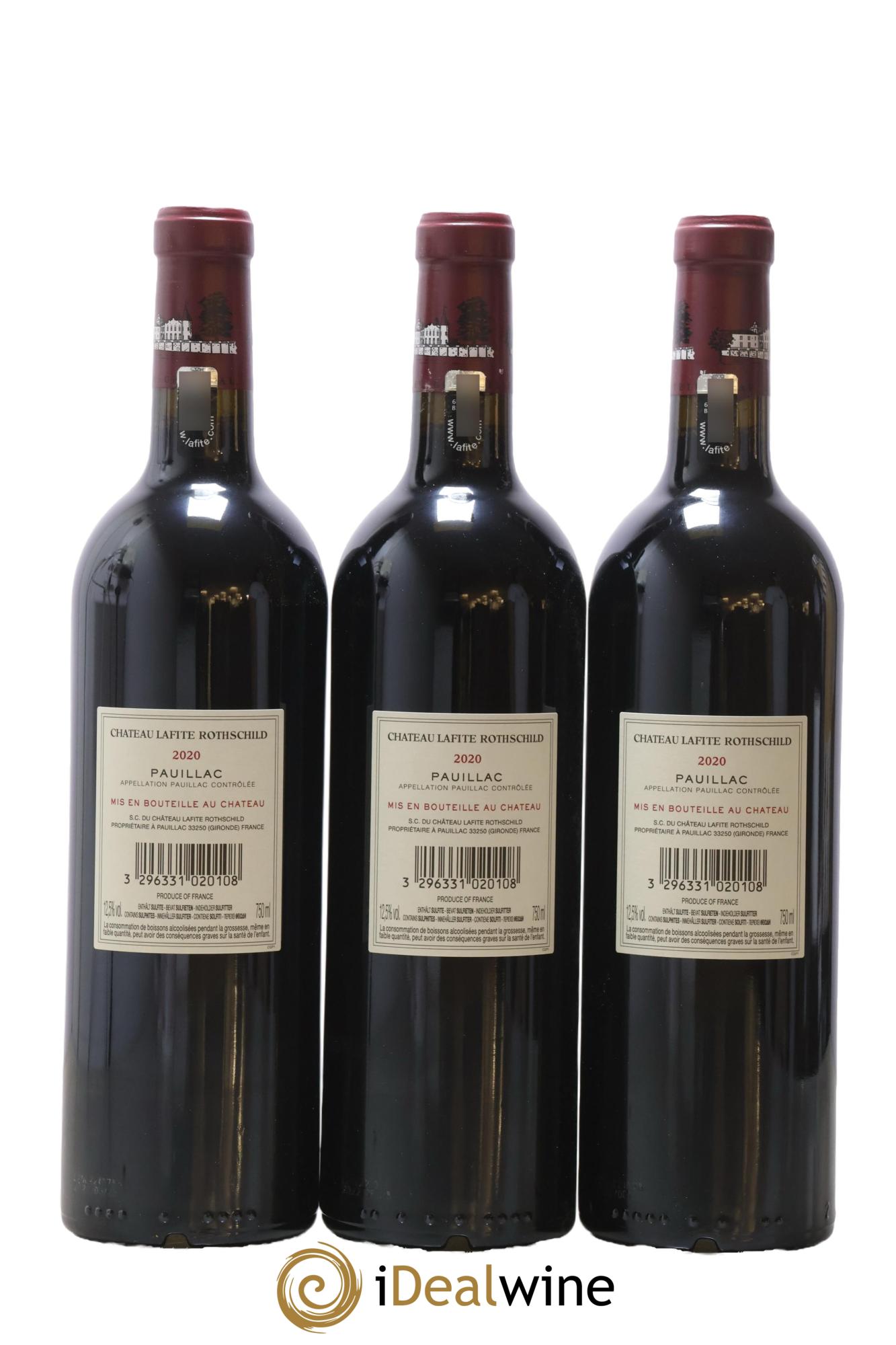 Château Lafite Rothschild 1er Grand Cru Classé 2020 - Lotto di 3 bottiglie - 1
