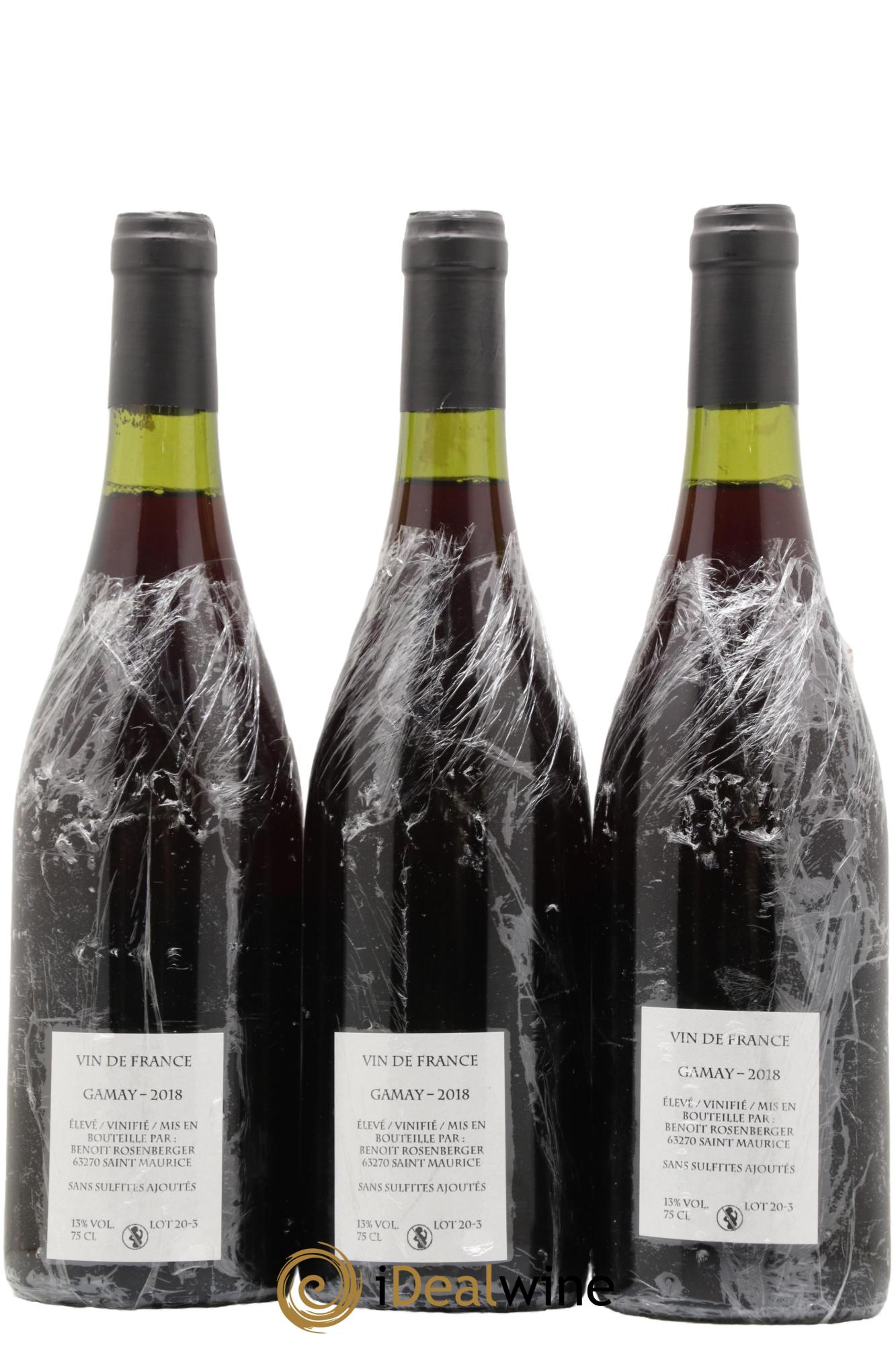 Vin de France Verre de Terre Loup des Vignes Benoit Rosenberger 2018 - Lot de 3 bouteilles - 1