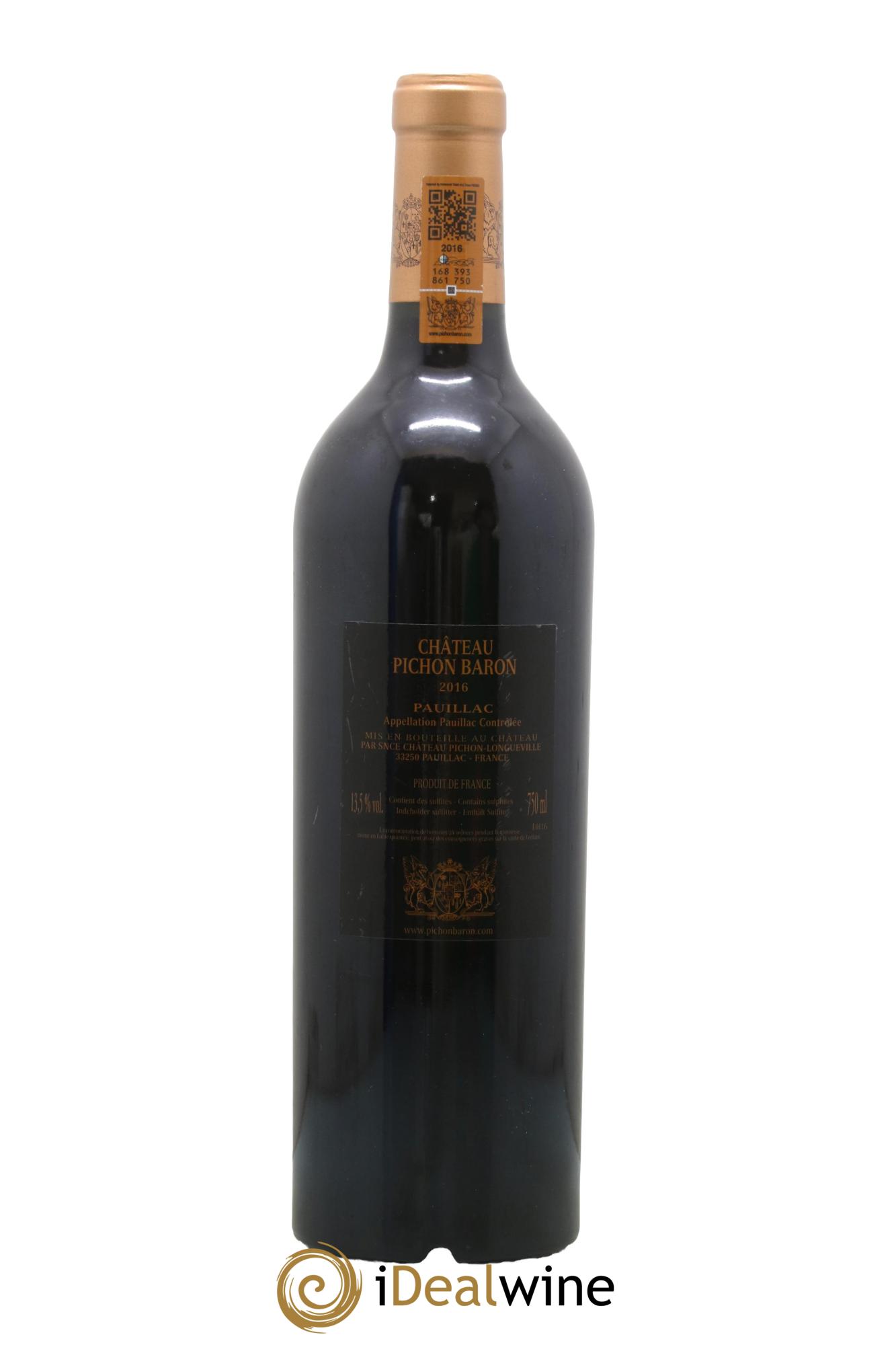 Pichon Longueville Baron 2ème Grand Cru Classé 2016 - Lot de 1 bouteille - 1