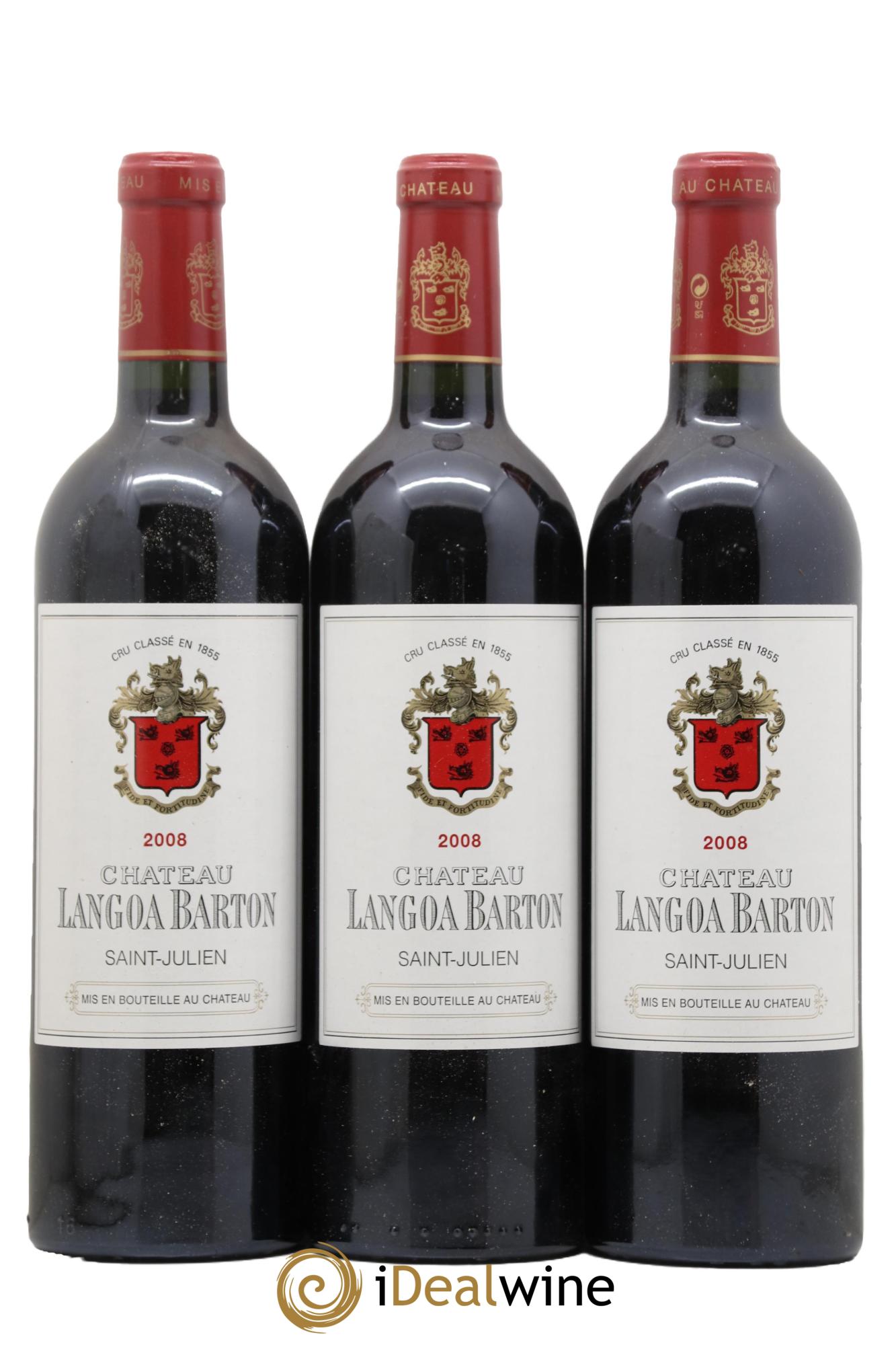 Château Langoa Barton 3ème Grand Cru Classé 2008 - Lot de 3 bouteilles - 0