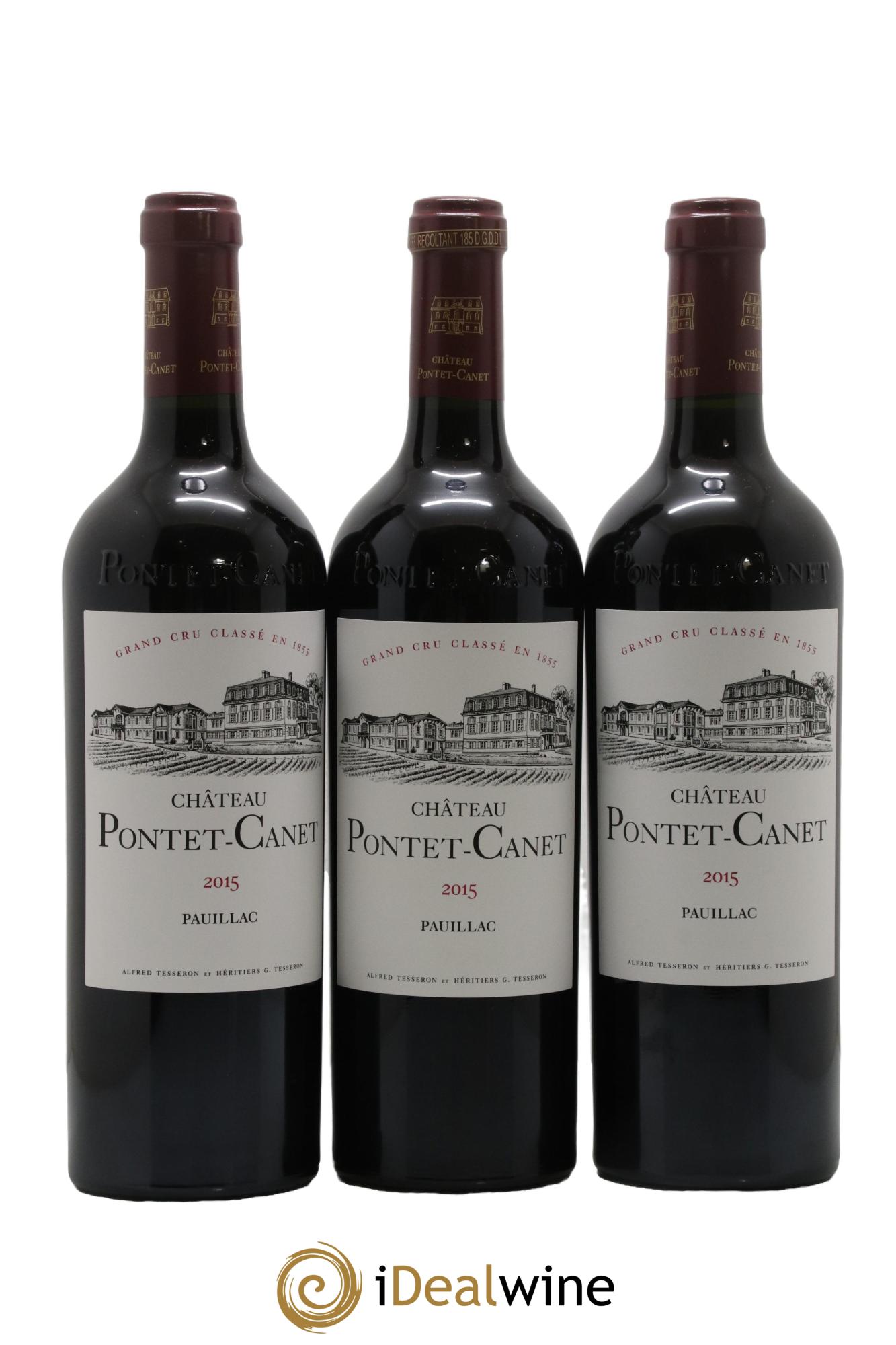 Château Pontet Canet 5ème Grand Cru Classé 2015 - Lot de 3 bouteilles - 0