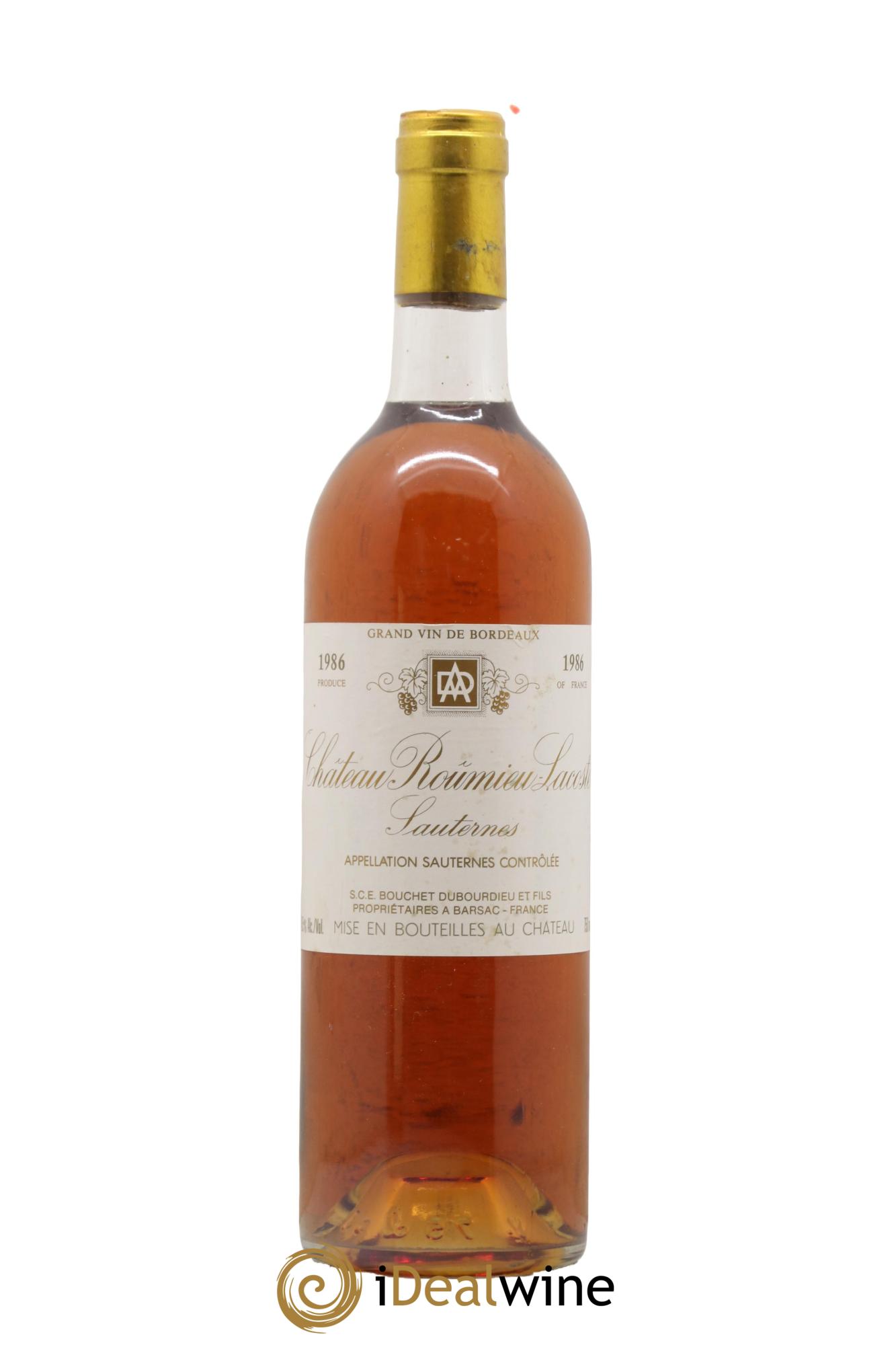 Château Roûmieu-Lacoste Cru Bourgeois 1986 - Posten von 1 Flasche - 0