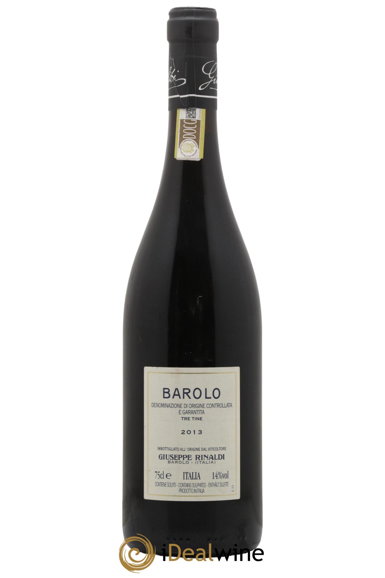 Barolo DOCG Tre Tine Giuseppe Rinaldi 2013 - Lot of 1 bottle - 1