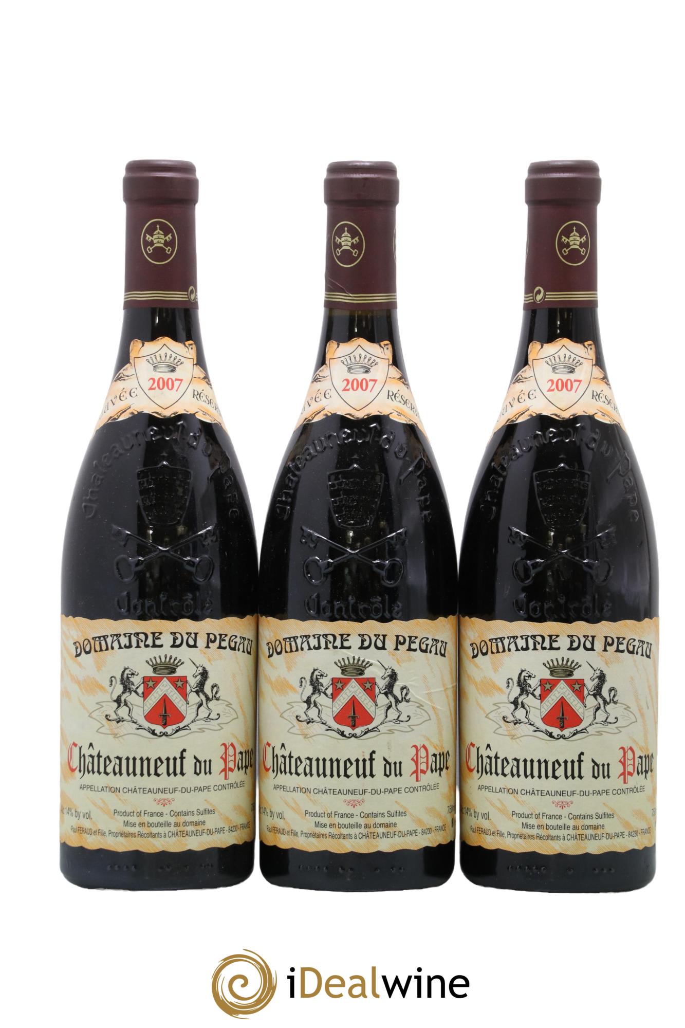 Châteauneuf-du-Pape Domaine du Pégau Cuvée Réservée Paul et Laurence Féraud 2007 - Lot of 3 bottles - 0