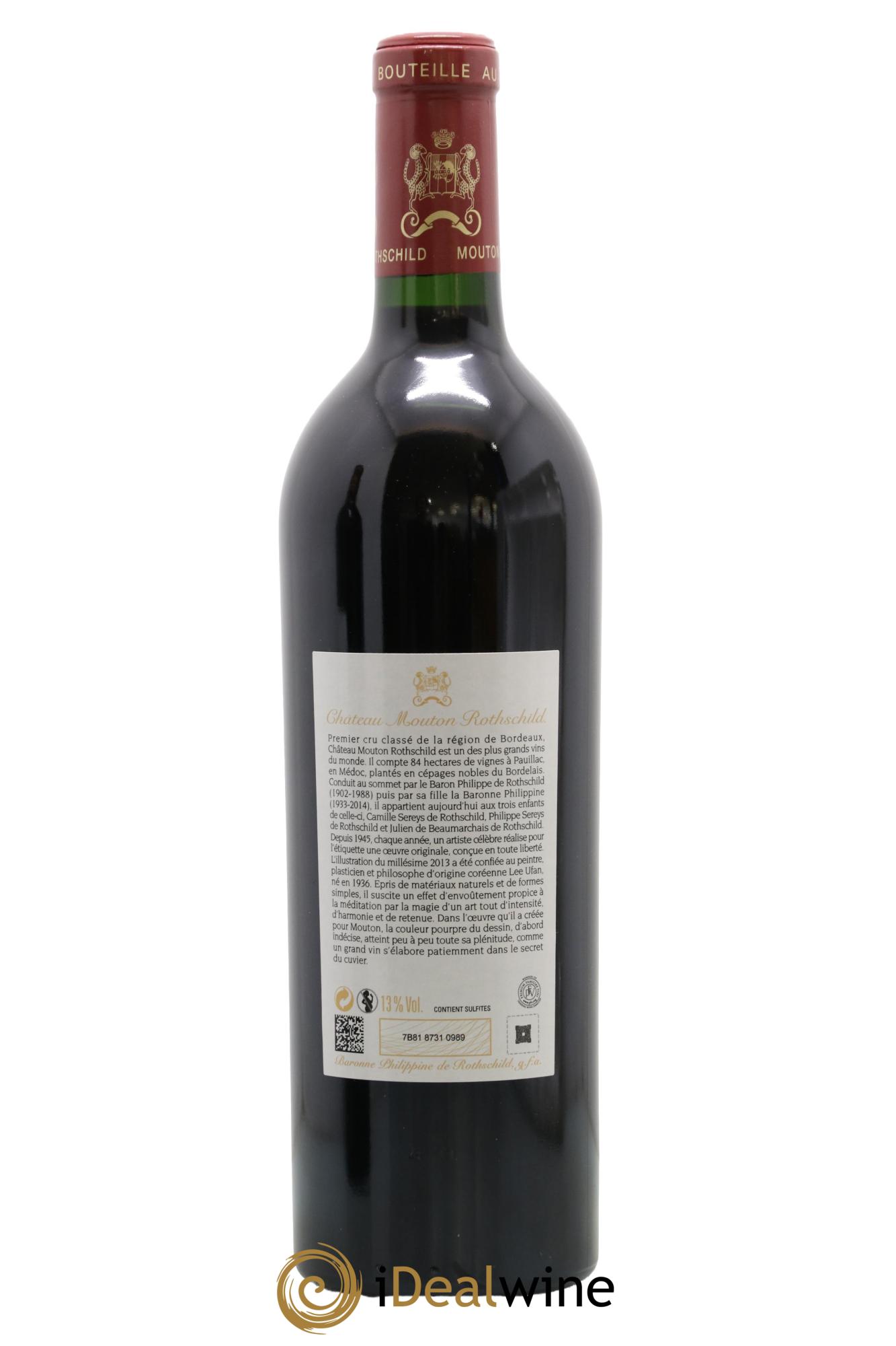 Château Mouton Rothschild 1er Grand Cru Classé 2013 - Lot de 1 bouteille - 1