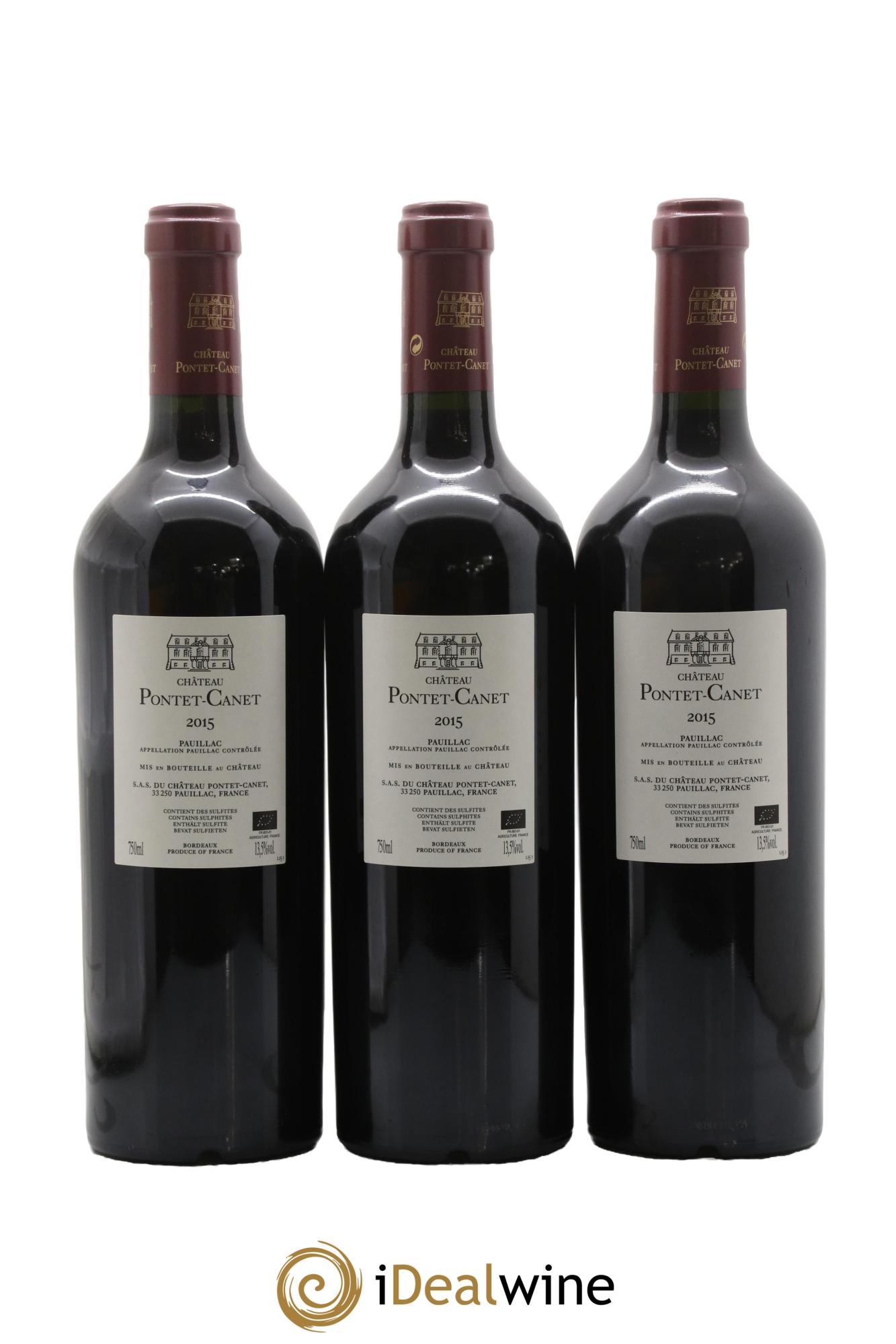 Château Pontet Canet 5ème Grand Cru Classé 2015 - Lot de 3 bouteilles - 1