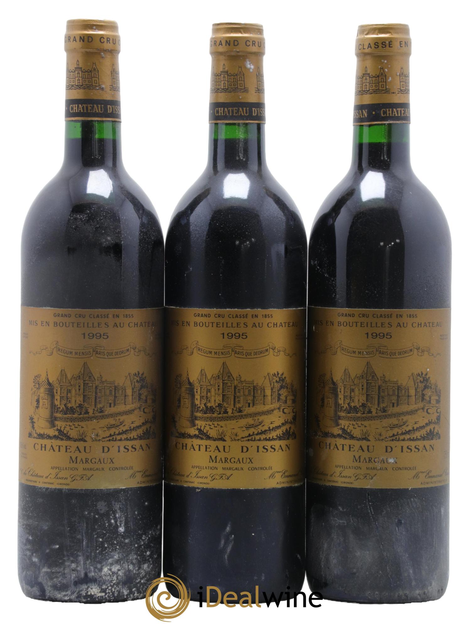 Château d'Issan 3ème Grand Cru Classé 1995 - Lotto di 3 bottiglie - 0