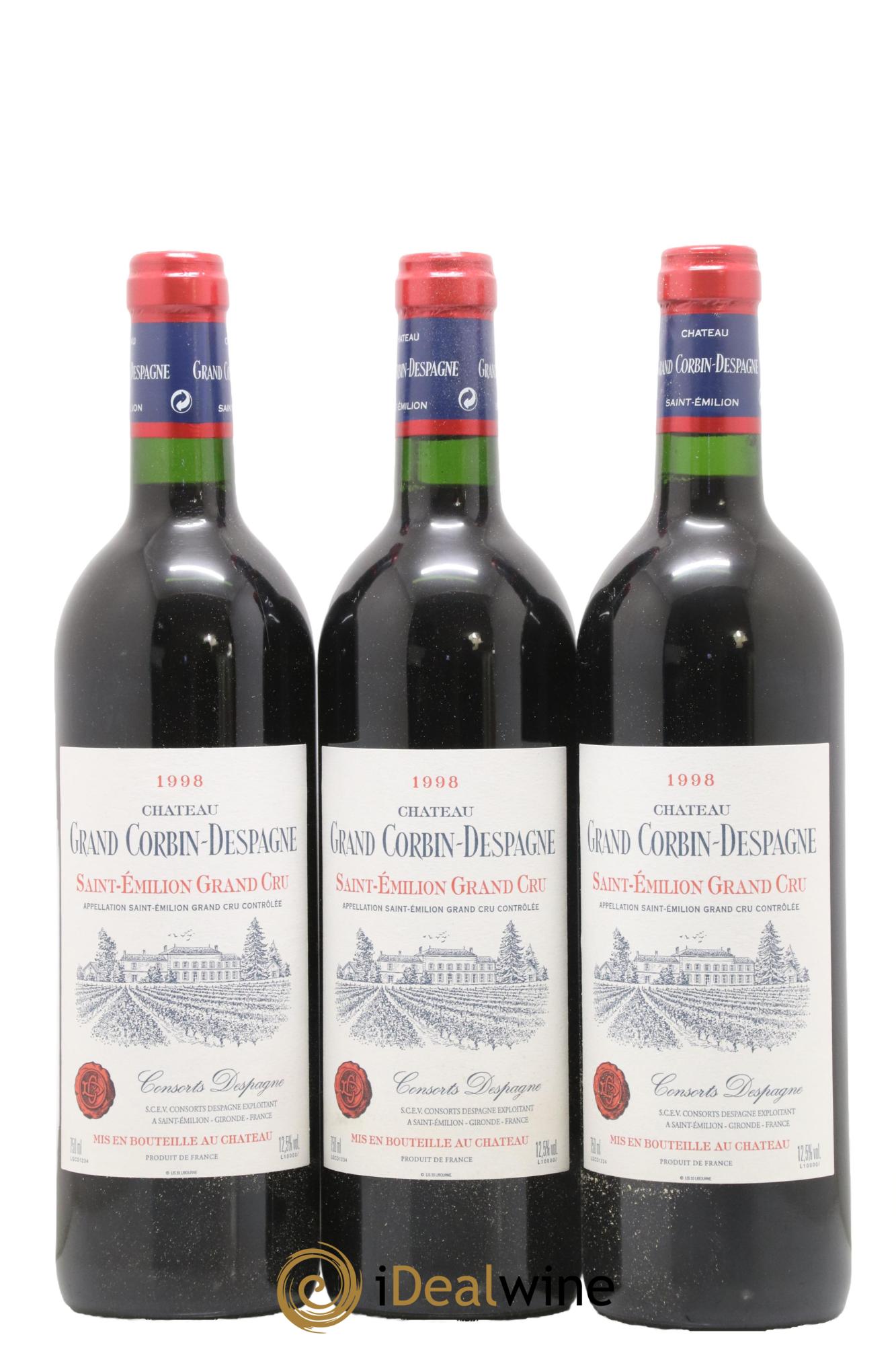 Château Grand Corbin Despagne Grand Cru Classé 1998 - Lot de 12 bouteilles - 4