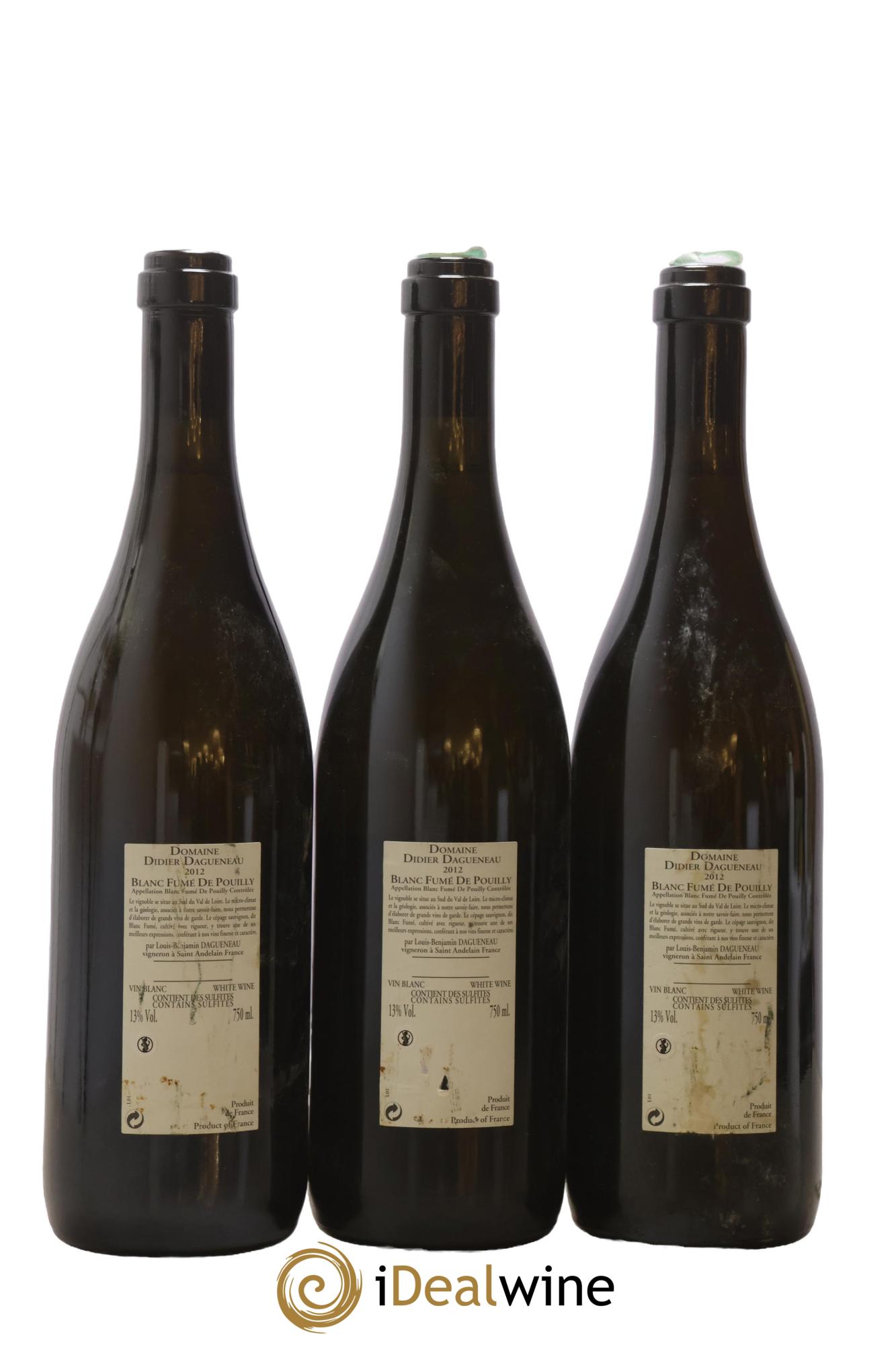Vin de France (anciennement Pouilly-Fumé) Buisson Renard Dagueneau (Domaine Didier - Louis-Benjamin) 2012 - Lot de 3 bouteilles - 1