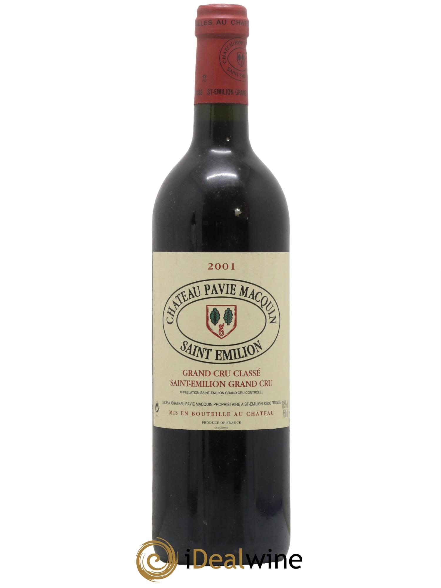 Château Pavie Macquin 1er Grand Cru Classé B 2001 - Posten von 1 Flasche - 0