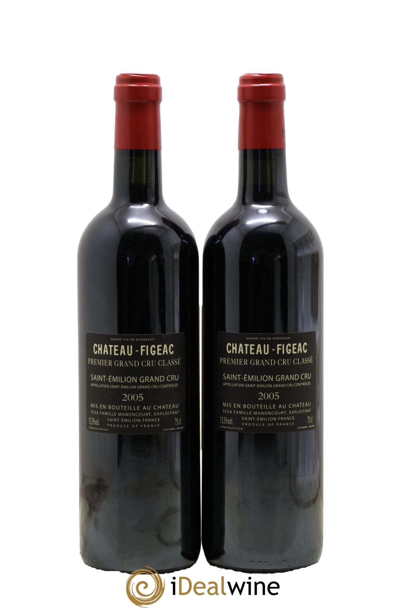 Château Figeac 1er Grand Cru Classé A 2005 - Lot de 2 bouteilles - 1