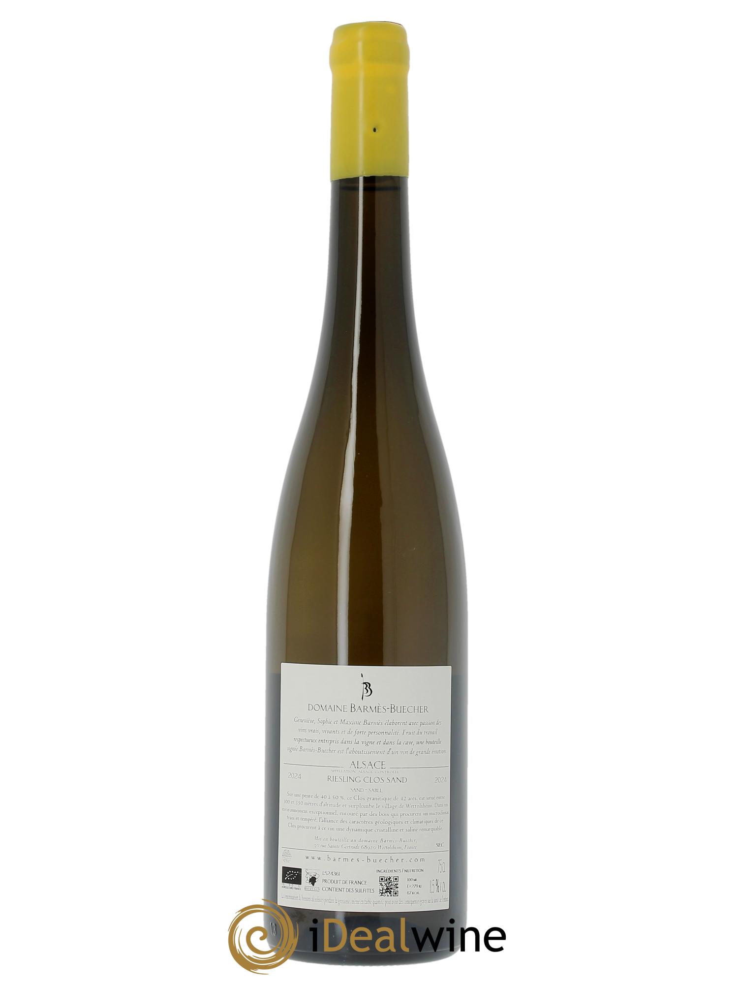 Alsace Riesling Clos Sand Barmes-Buecher  2024 - Lot de 1 bouteille - 1