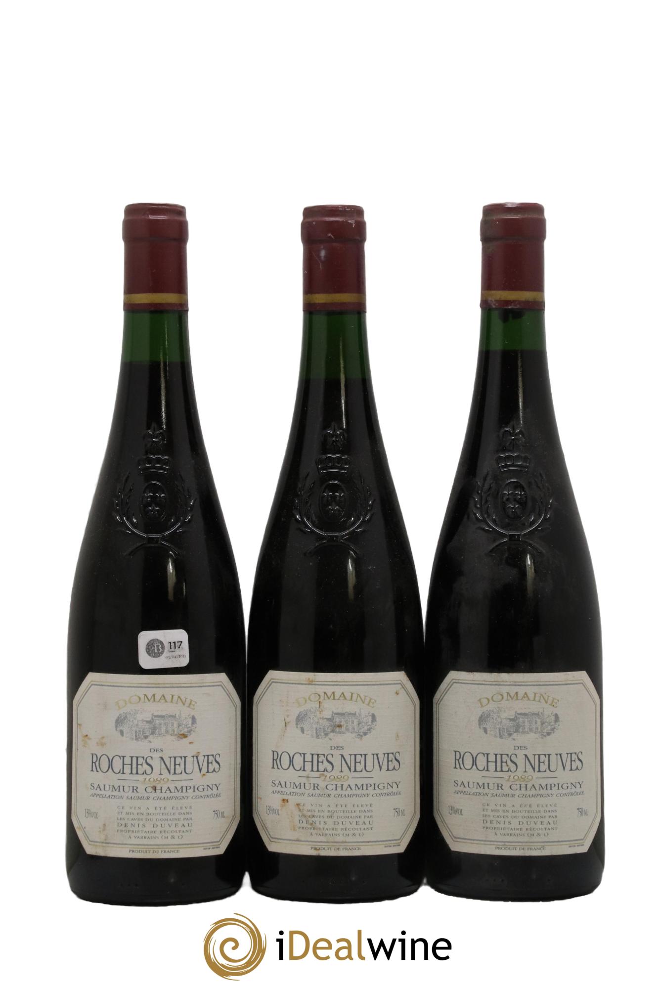 Saumur Domaine De Roches Neuves 1989 - Lot de 3 bouteilles - 0