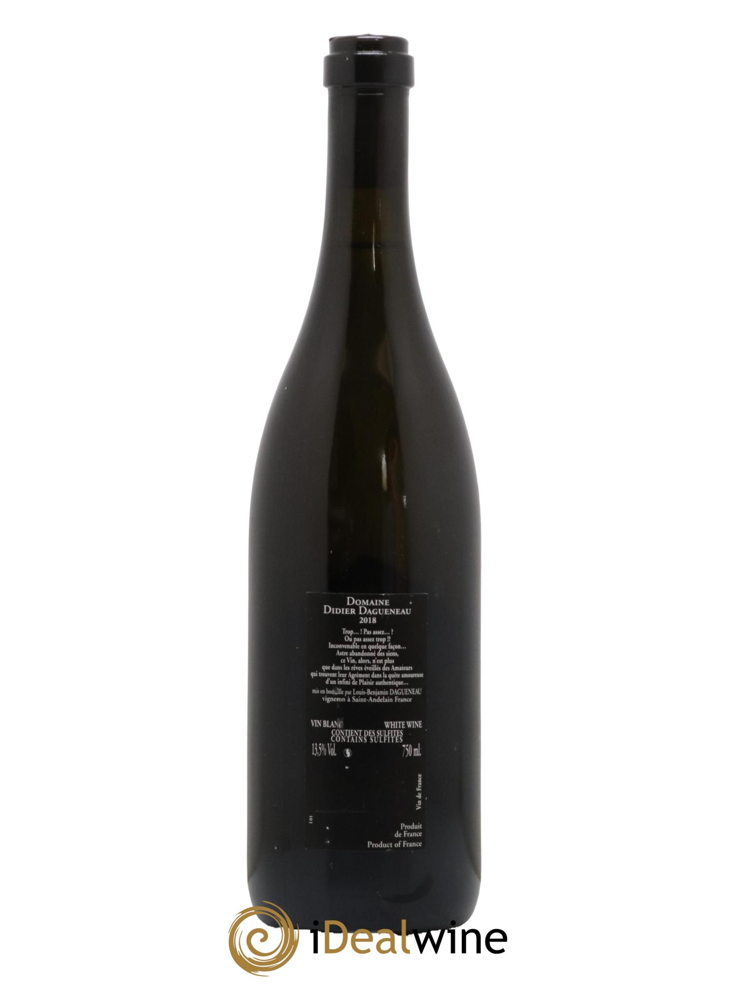 Vin de France (anciennement Pouilly-Fumé) Silex Dagueneau (Domaine Didier - Louis-Benjamin) 2018 - Lot de 1 bouteille - 1