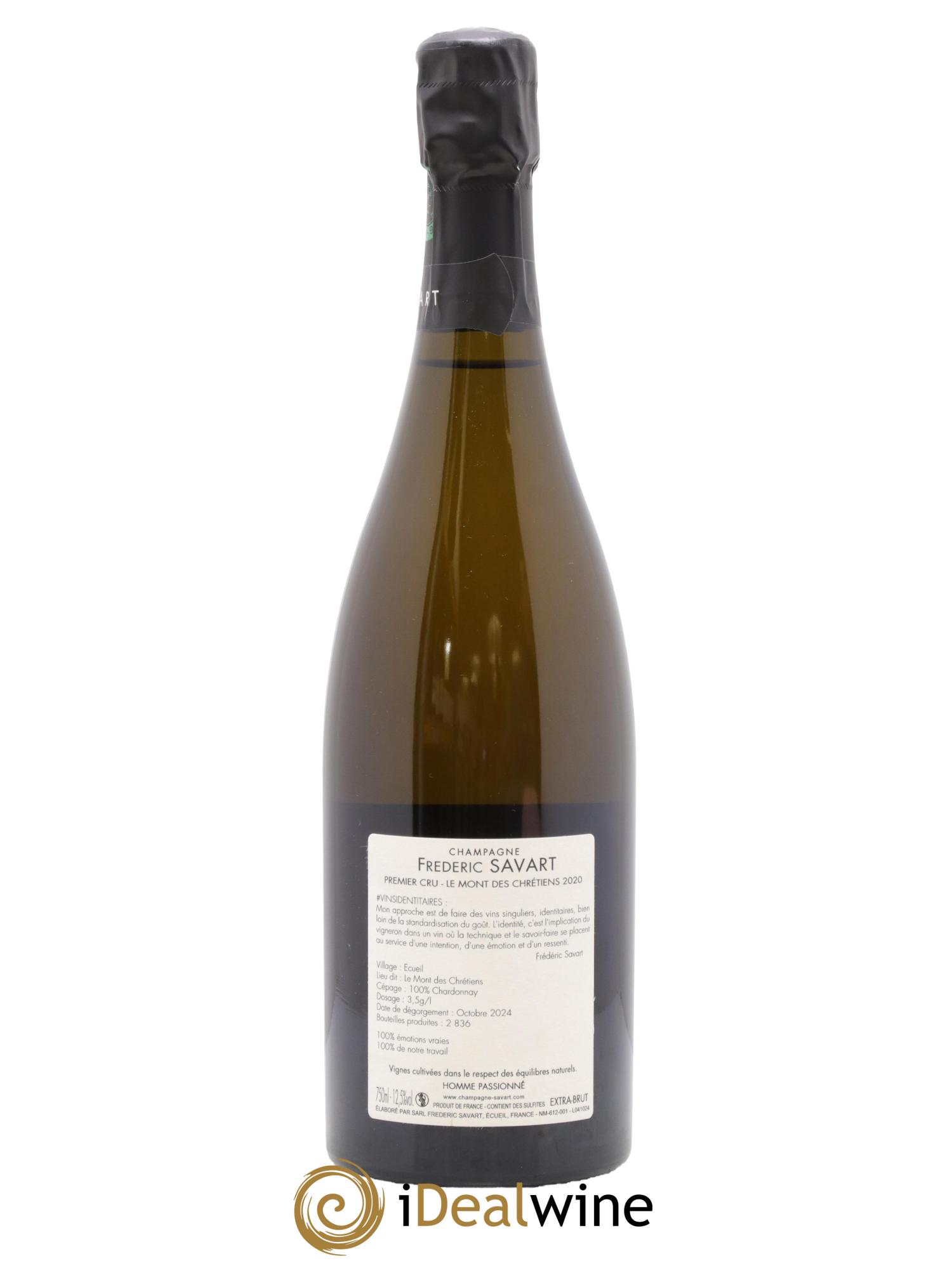 Le Mont des Chrétiens 1er Cru Extra-Brut Savart 2020 - Lotto di 1 bottiglia - 1