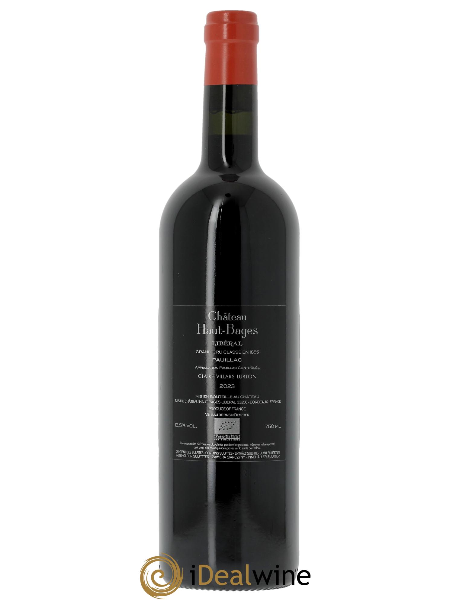 Château Haut Bages Libéral 5ème Grand Cru Classé (CBO à partir de 6 bts) 2023 - Lot de 1 bouteille - 1