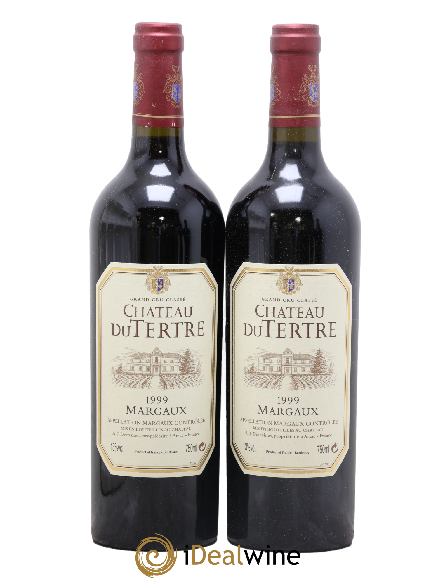 Château du Tertre 5ème Grand Cru Classé 1999 - Lot de 2 bouteilles - 0