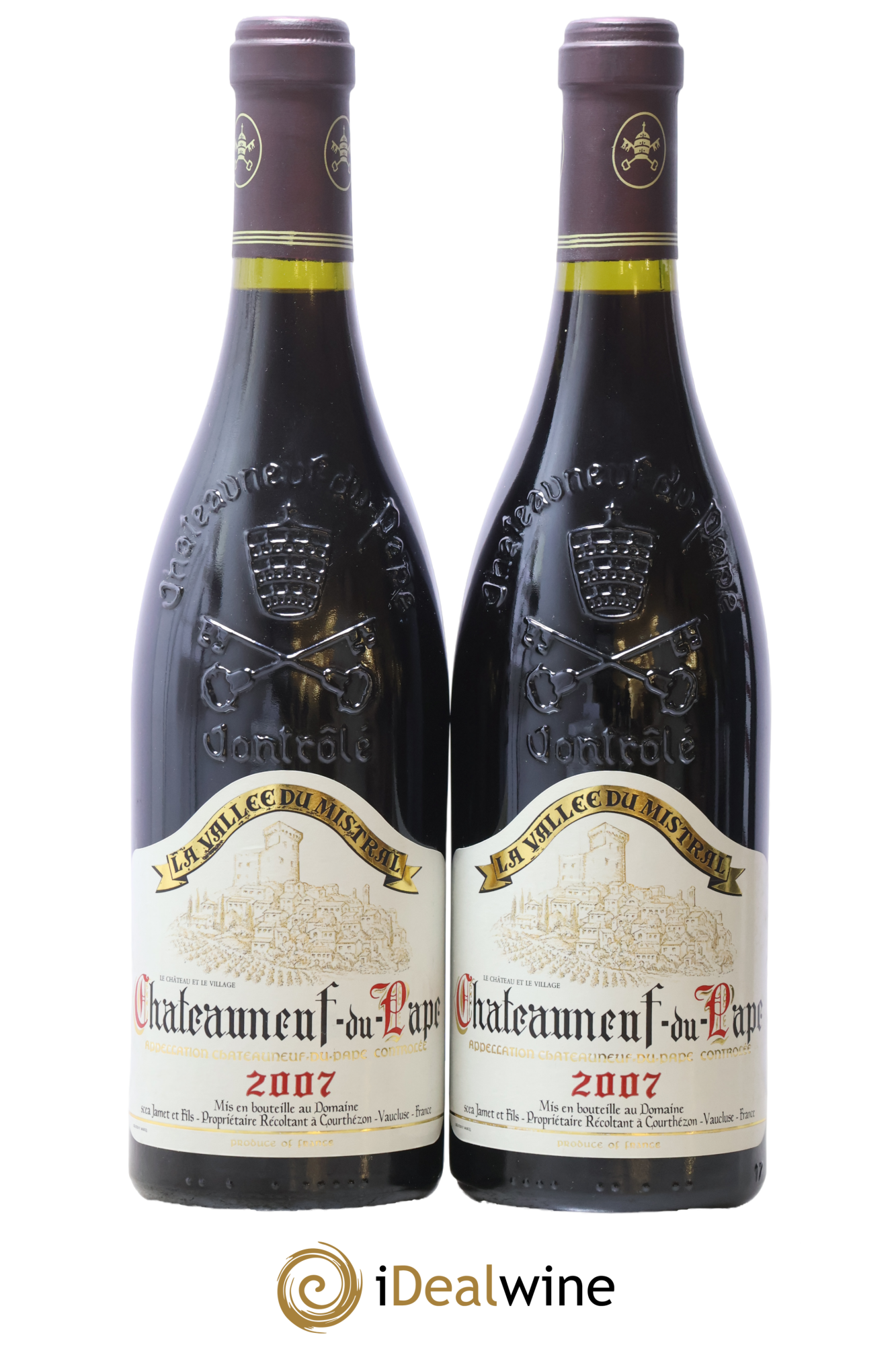 Châteauneuf-du-Pape La Vallée du Mistral 2007 - Lot de 2 bouteilles - 0