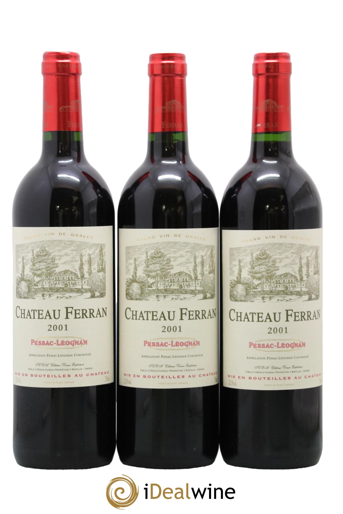 Pessac-Léognan Château Ferran 2001 - Posten von 3 Flaschen - 0