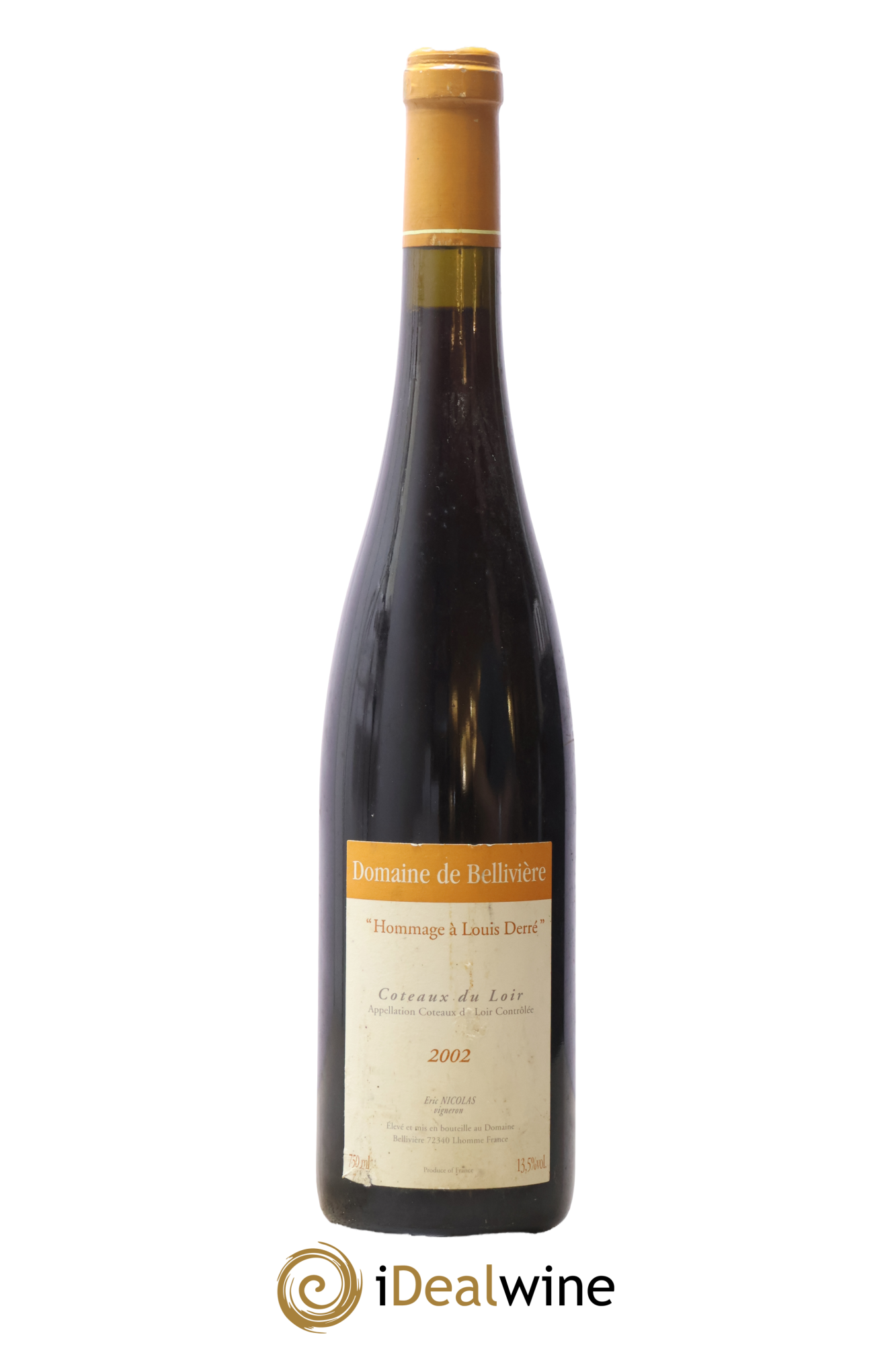 Coteaux du Loir Hommage à Louis Derré Domaine de Bellivière 2002 - Lot de 1 bouteille - 0